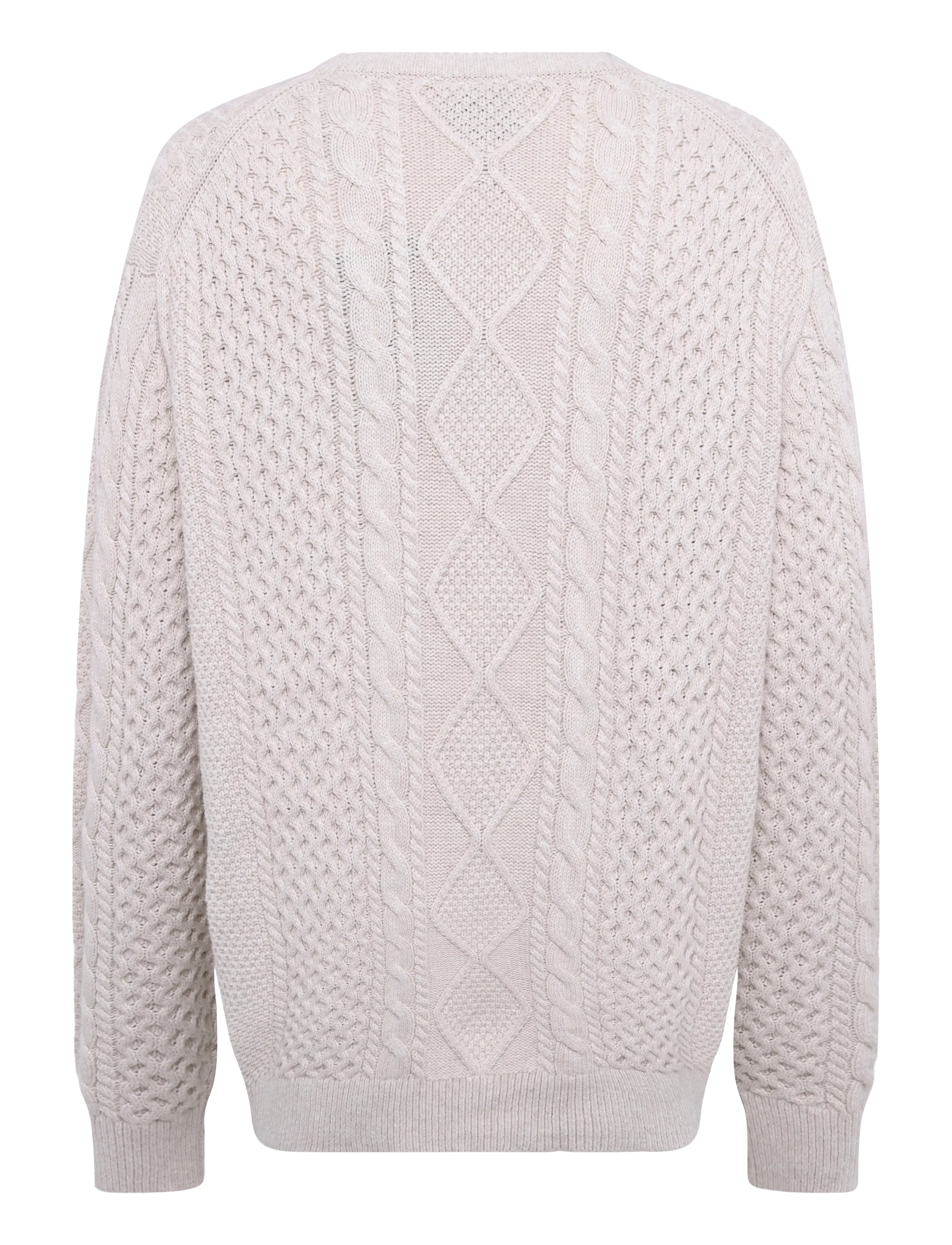 Timberland - Cable Cotton Blend Crew Neck Sweater - rundhals - lght oatml hthr - 1