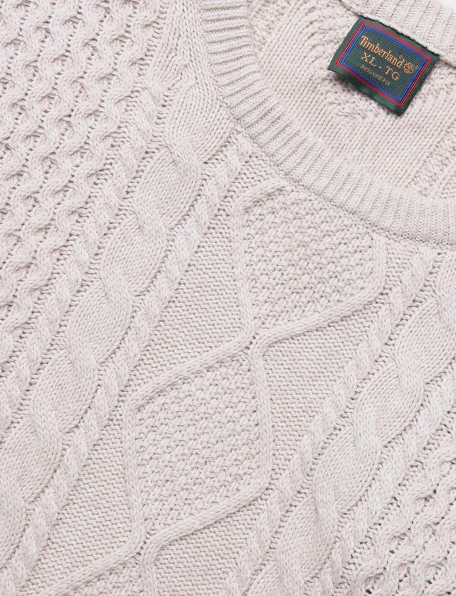 Timberland - Cable Cotton Blend Crew Neck Sweater - rundhals - lght oatml hthr - 2