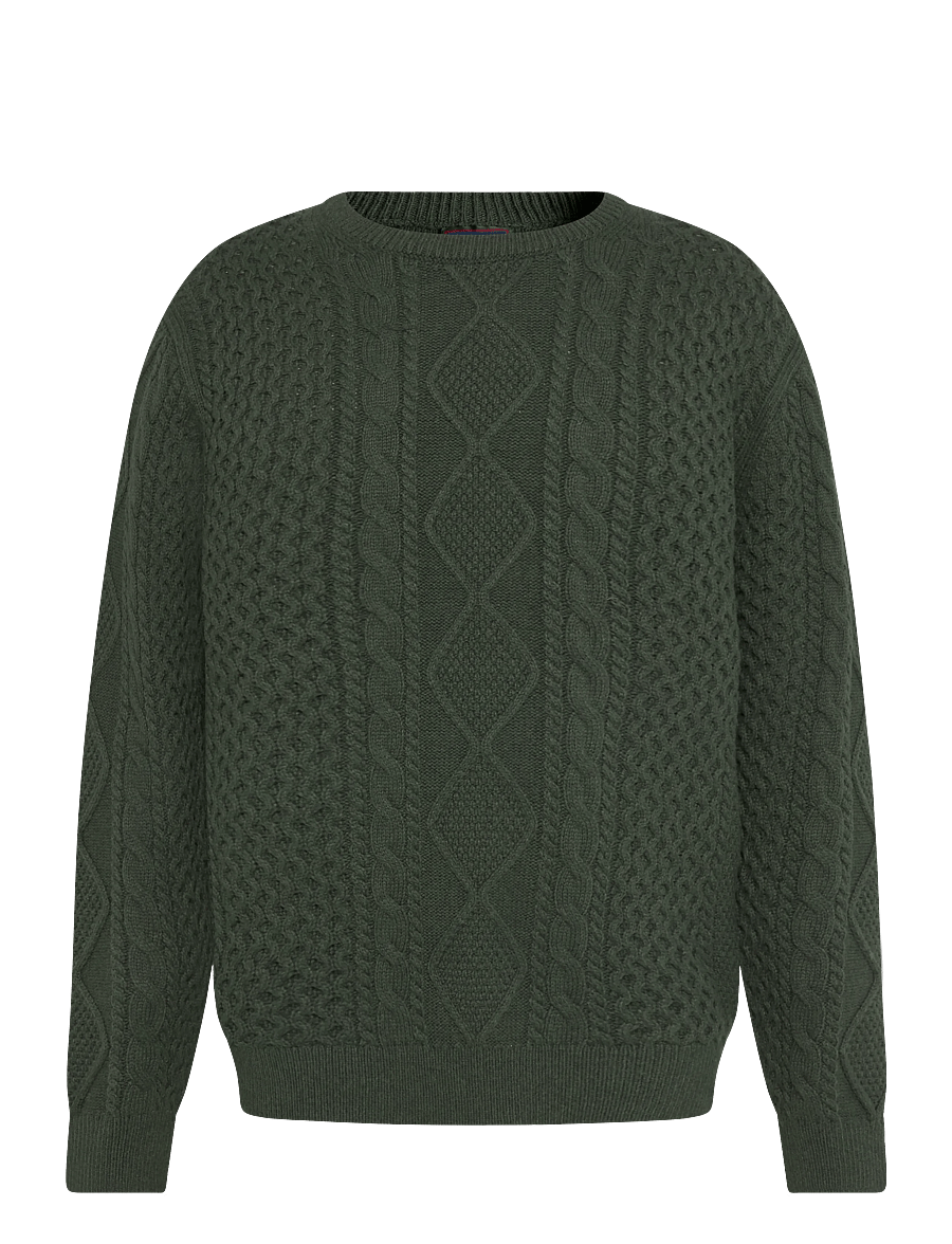 Timberland - Cable Cotton Blend Crew Neck Sweater - rundhals - sycamore heathe - 0