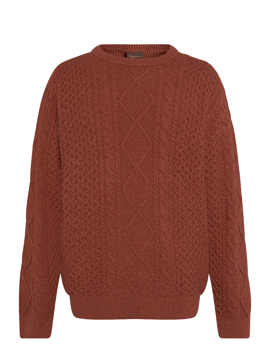 Timberland - Cable Cotton Blend Crew Neck Sweater - rundhals - brownout heathe - 0