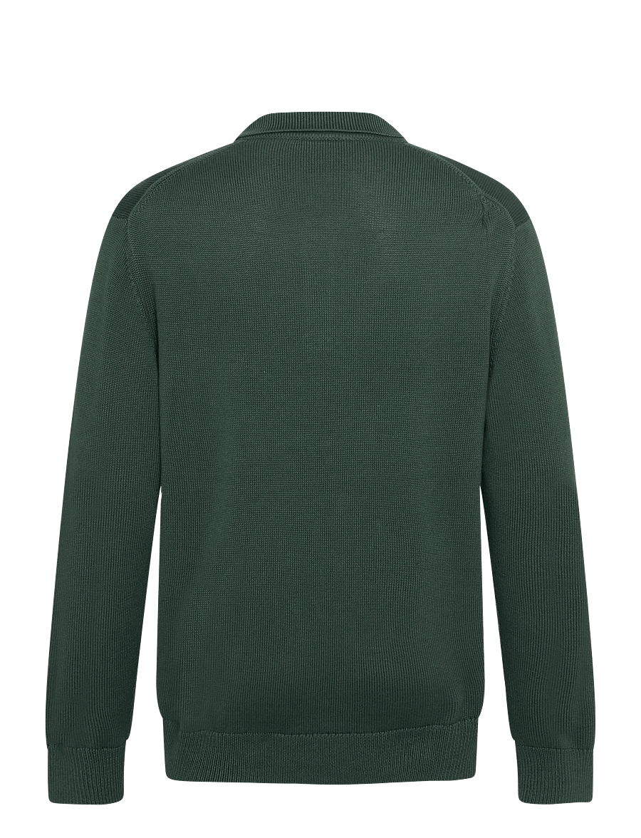 Timberland - Cotton Polo Sweater - langärmelige strick-polohemden - sycamore - 1