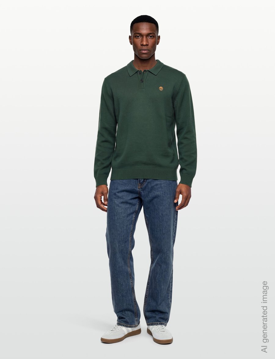 Timberland - Cotton Polo Sweater - langärmelig - sycamore - 0
