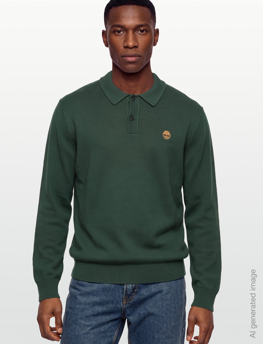 Timberland - Cotton Polo Sweater - langärmelig - sycamore - 3