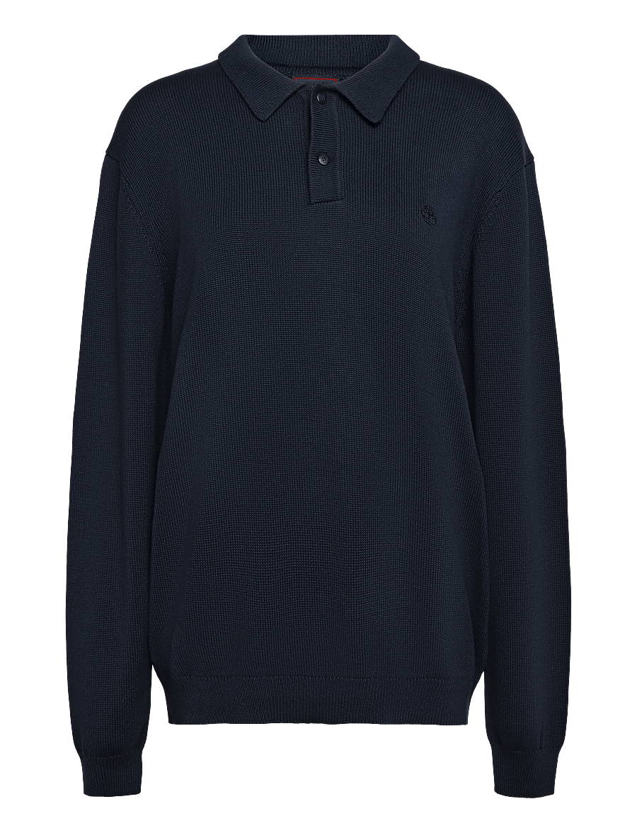 Timberland - Cotton Polo Sweater - langärmelige strick-polohemden - naval academy - 1