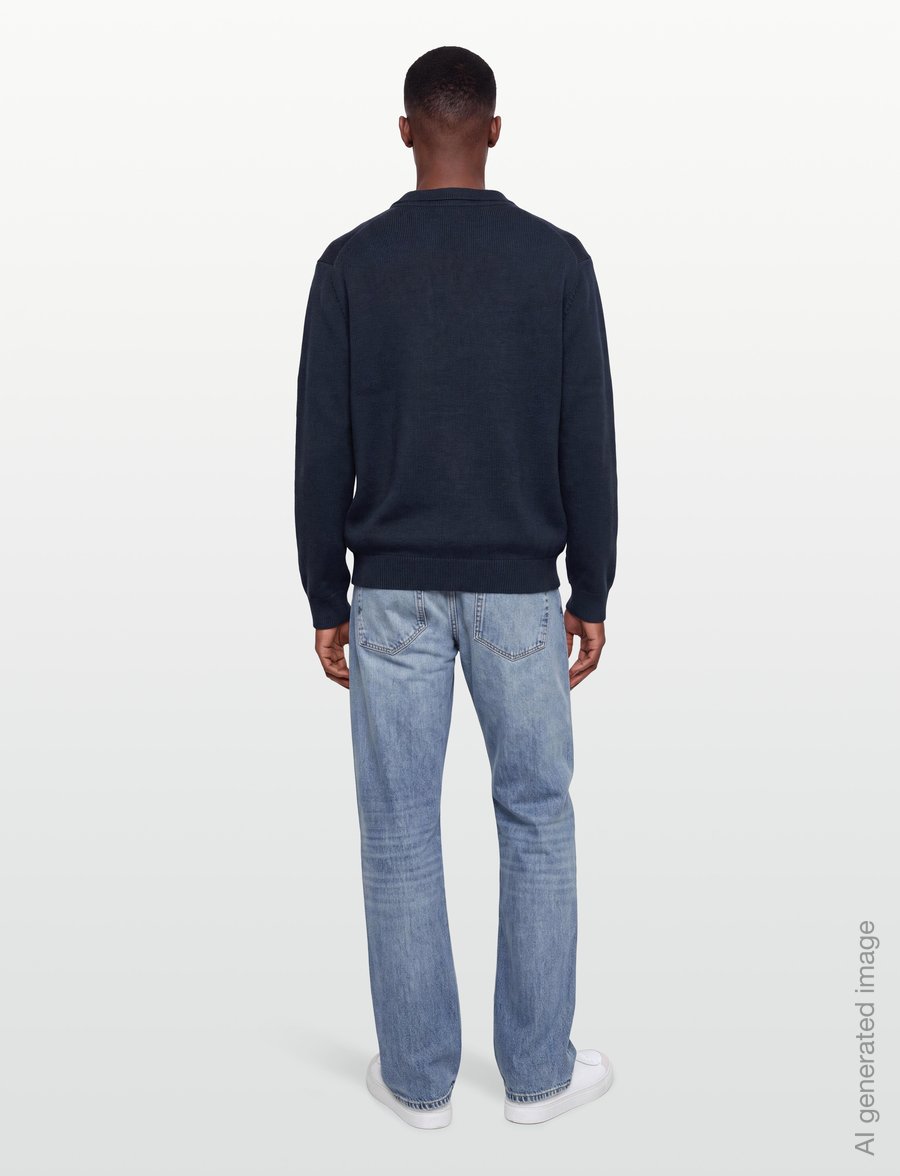 Timberland - Cotton Polo Sweater - langärmelige strick-polohemden - naval academy - 4