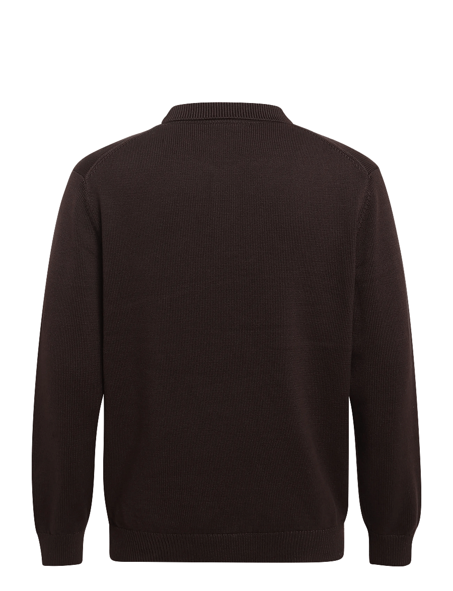 Timberland - Cotton Polo Sweater - poloer i strik med lange ærmer - mole - 1