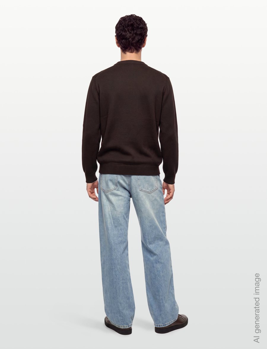 Timberland - Cotton Polo Sweater - langärmelige strick-polohemden - mole - 4