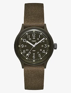 MK1 36mm Green Resin Case Green Dial Green Fabric Strap, Timex