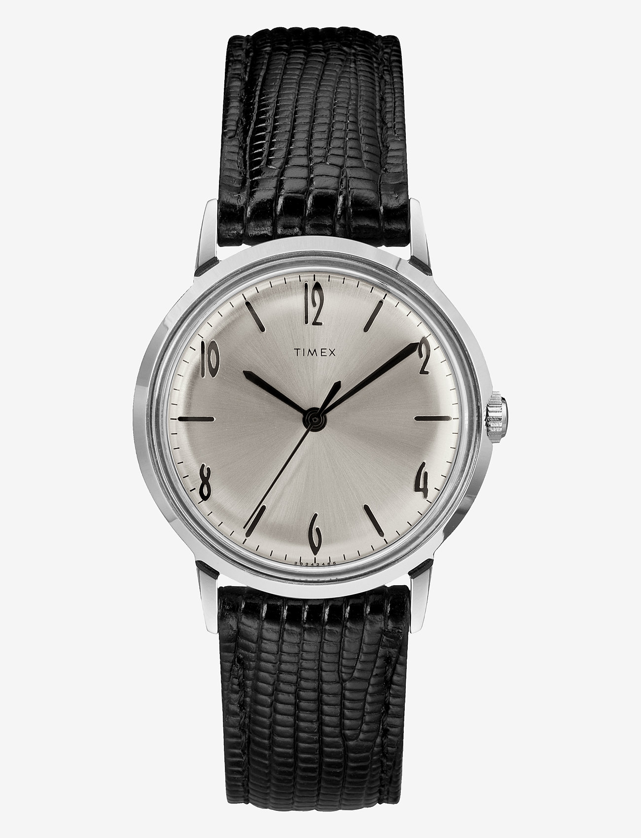 Timex - Marlin Handwind 34mm SST Case Silver Dial Black Leather Strap - analoge uhren - silver-tone/silver-tone - 1