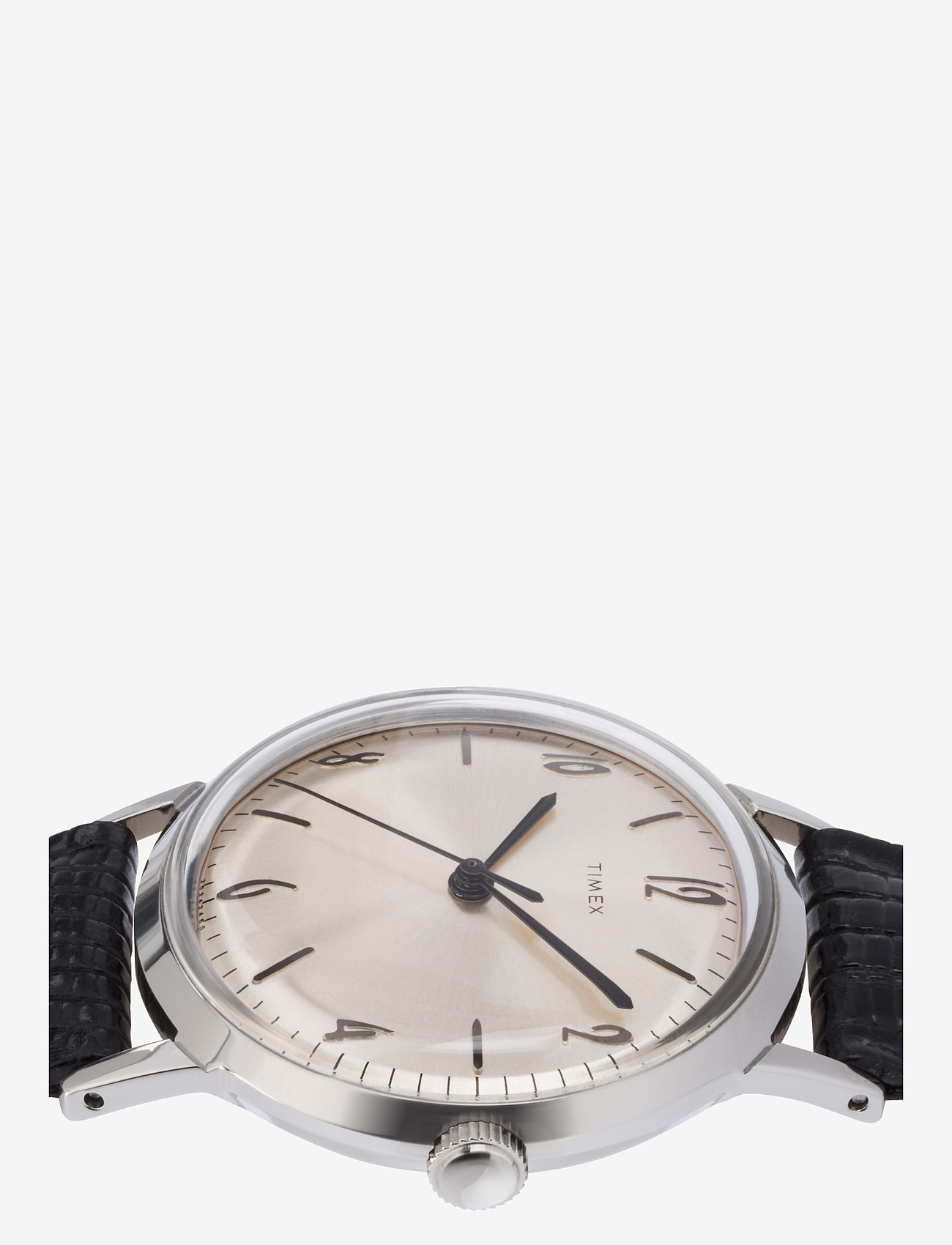 Timex - Marlin Handwind 34mm SST Case Silver Dial Black Leather Strap - analoge uhren - silver-tone/silver-tone - 2