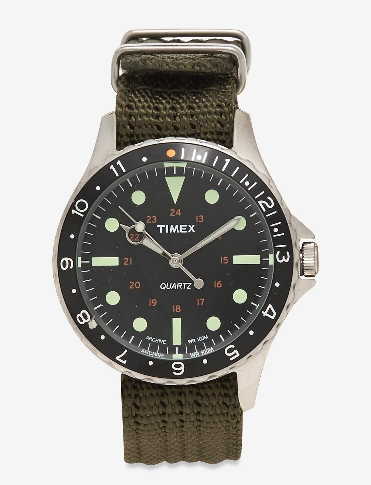 STEEL CASE / BLACK DIAL / GREEN STRAP