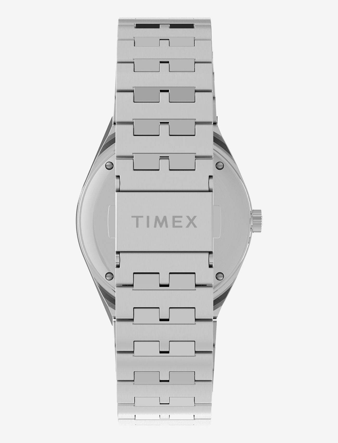 Timex - Mens Q GMT 38mm SST Case Black Dial Red Accent Bracelet - analoga klockor - silver-tone/black - 4