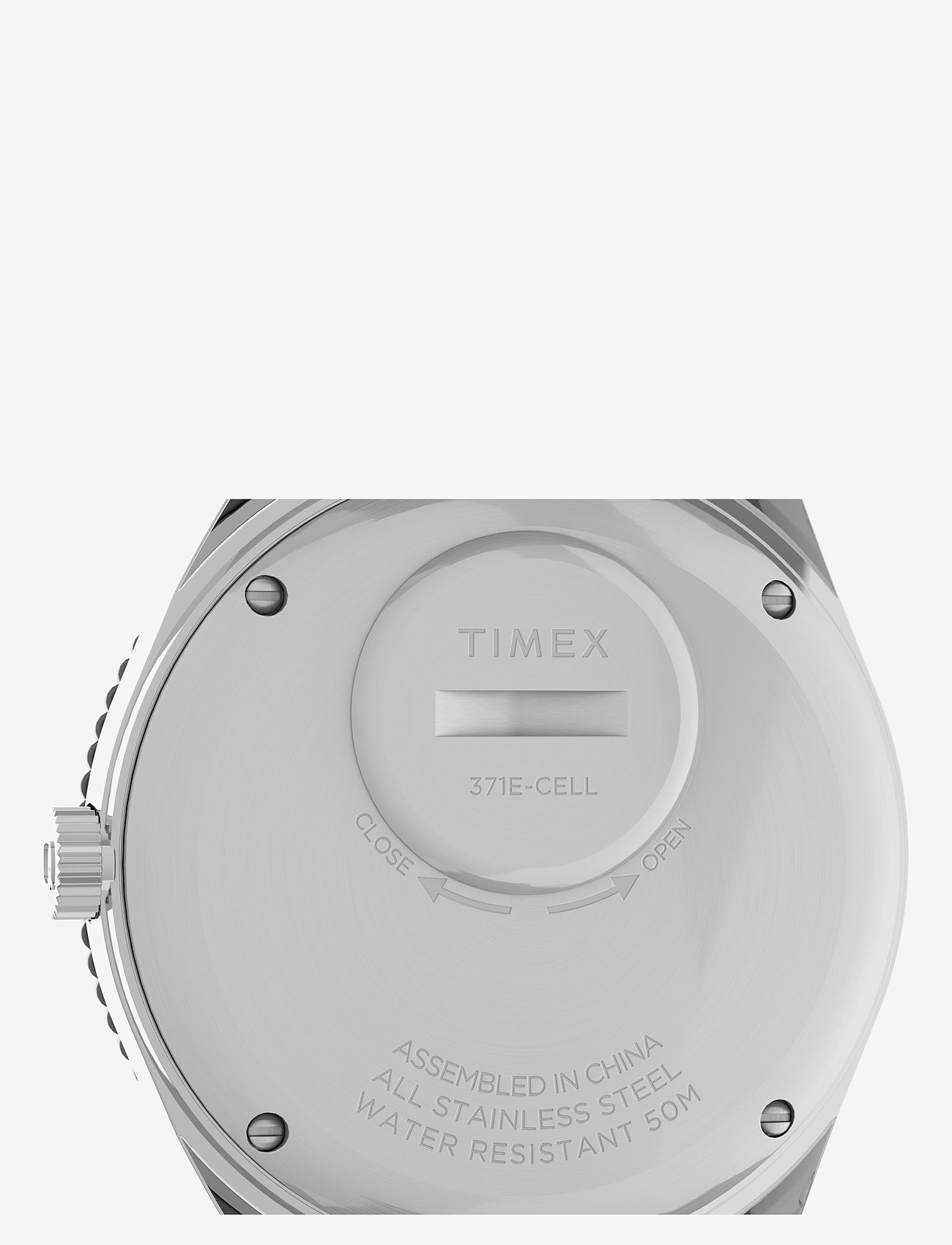 Timex - Mens Q GMT 38mm SST Case Black Dial Red Accent Bracelet - analoga klockor - silver-tone/black - 5