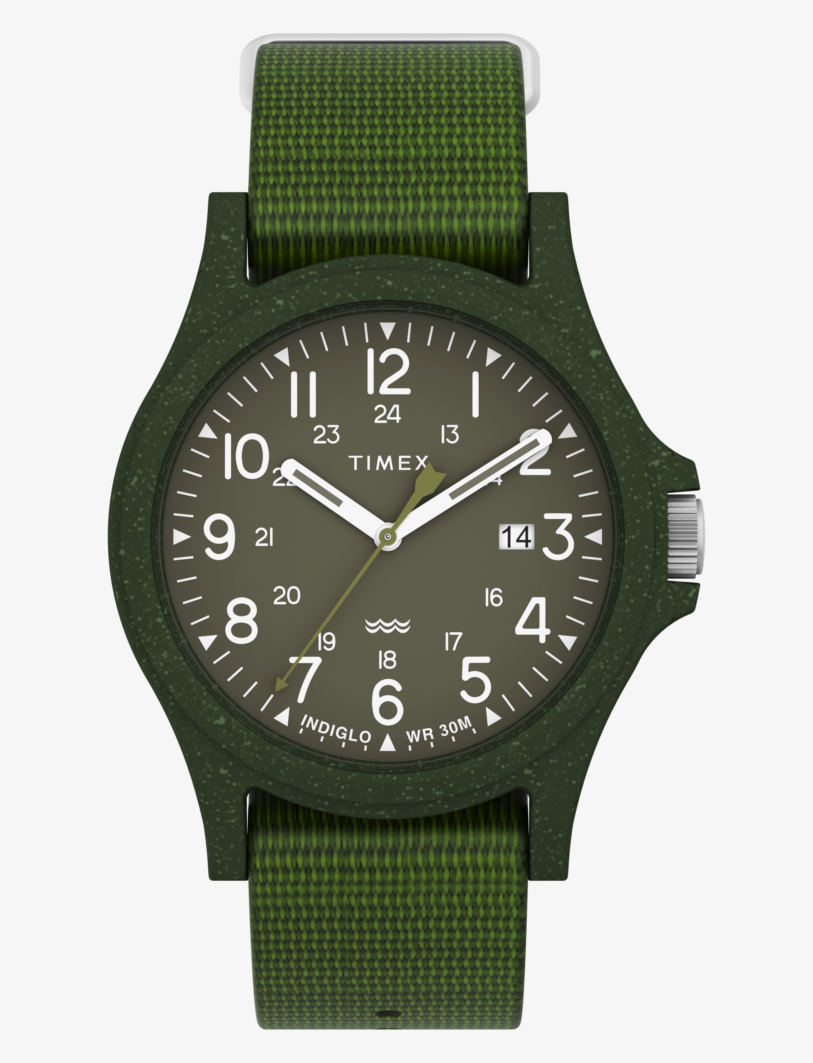 Reclaim Ocean 40mm Recycled Fabric Strap Watch - GREEN