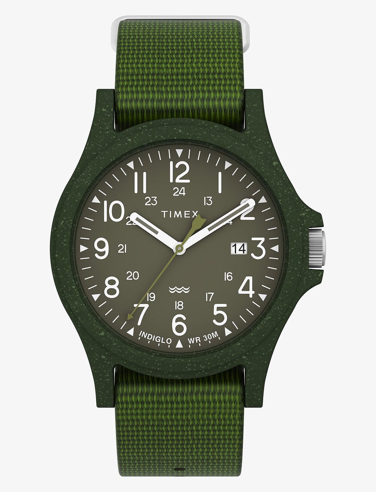 Reclaim Ocean 40mm Recycled Fabric Strap Watch - GREEN