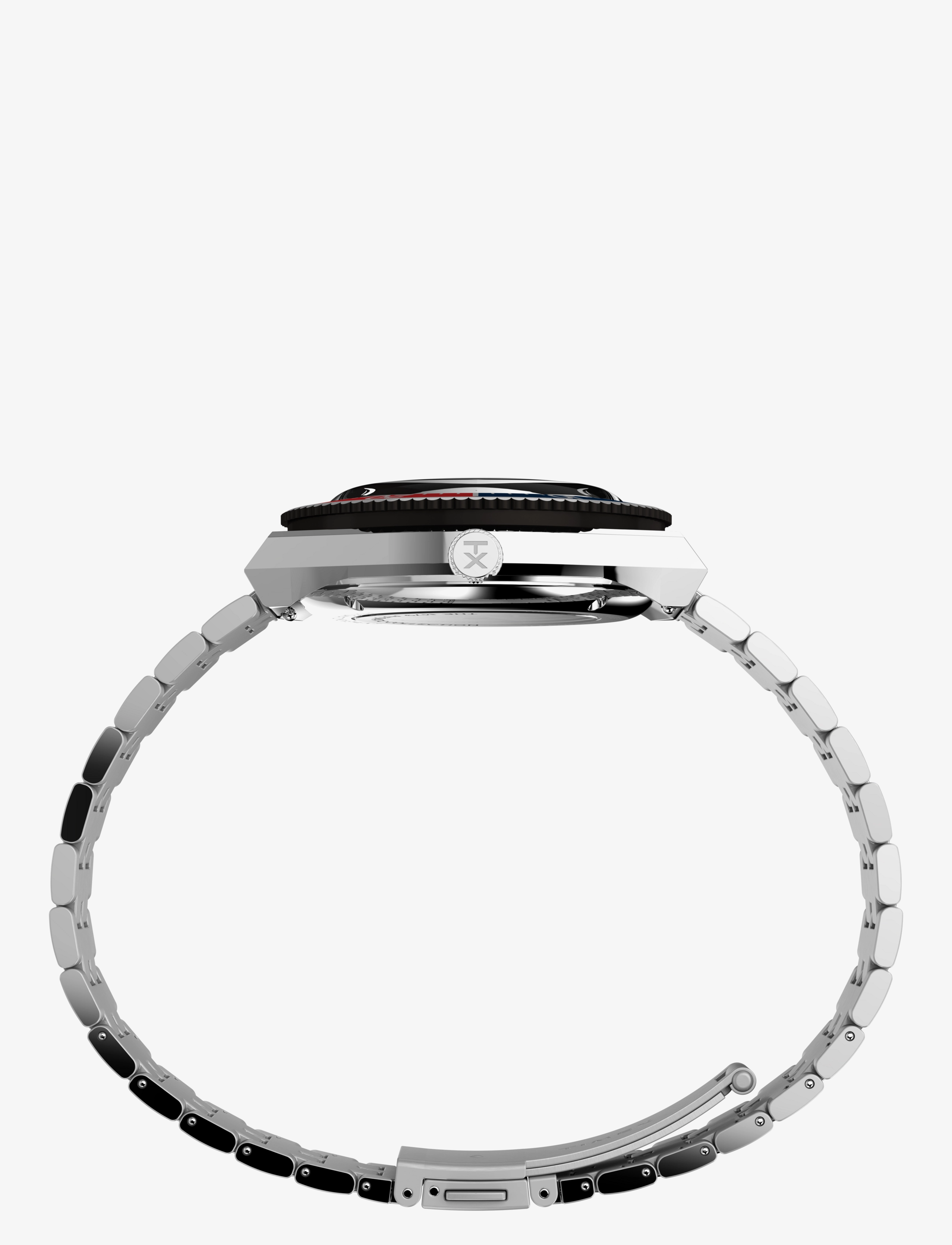 Timex - M79 Automatic Peanuts Masked Marvel 40mm Blue Dial Blue and Red Top Ring Bracelet - silver-tone/blue - 1