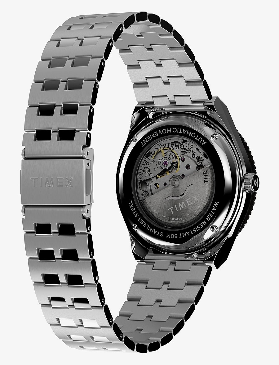 Timex - M79 Automatic Peanuts Masked Marvel 40mm Blue Dial Blue and Red Top Ring Bracelet - silver-tone/blue - 4