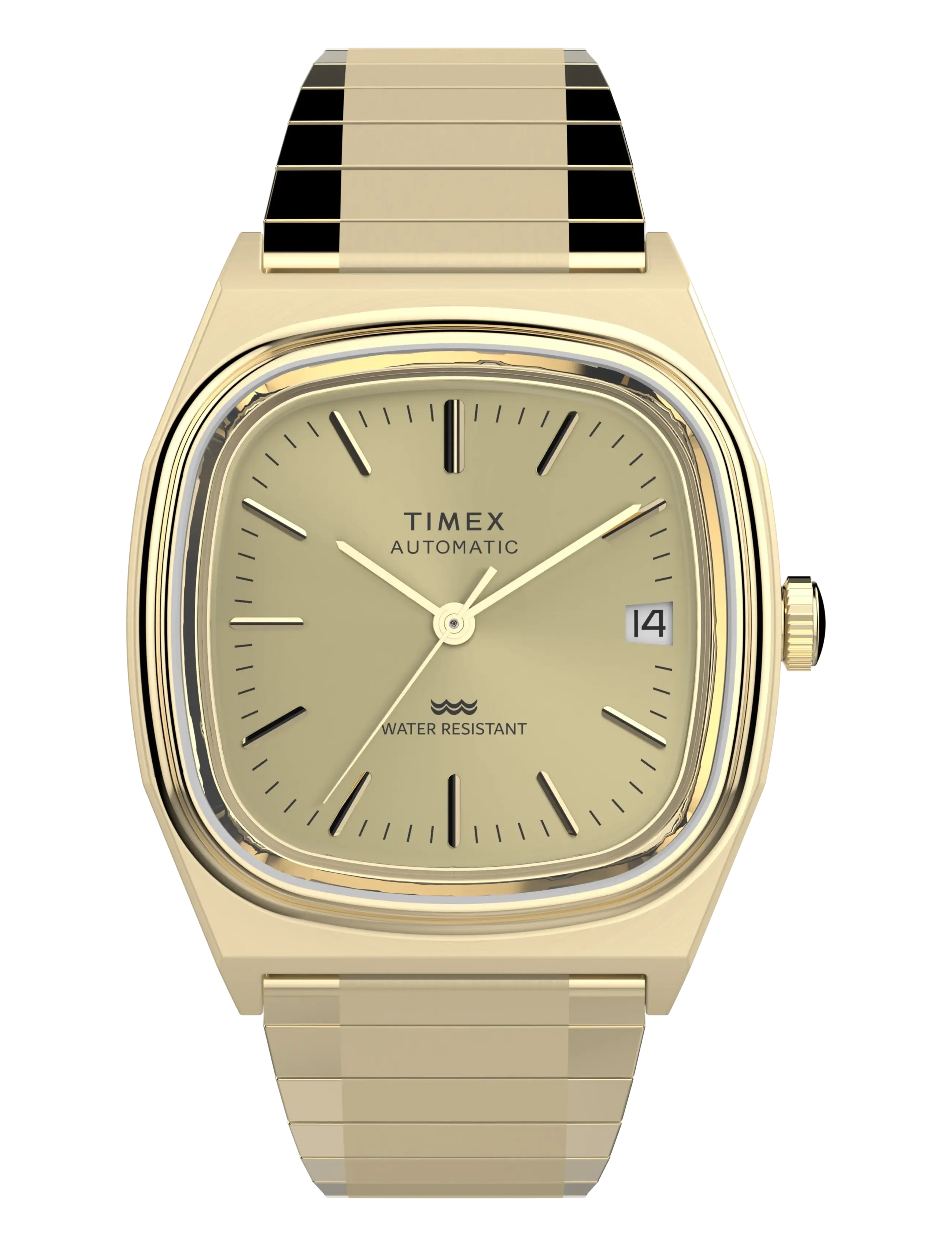 Timex Men's Automatic Gold Tone Champagne Dial PF Expansion Band - Zegarki - GOLD-TONE/GOLD / gold