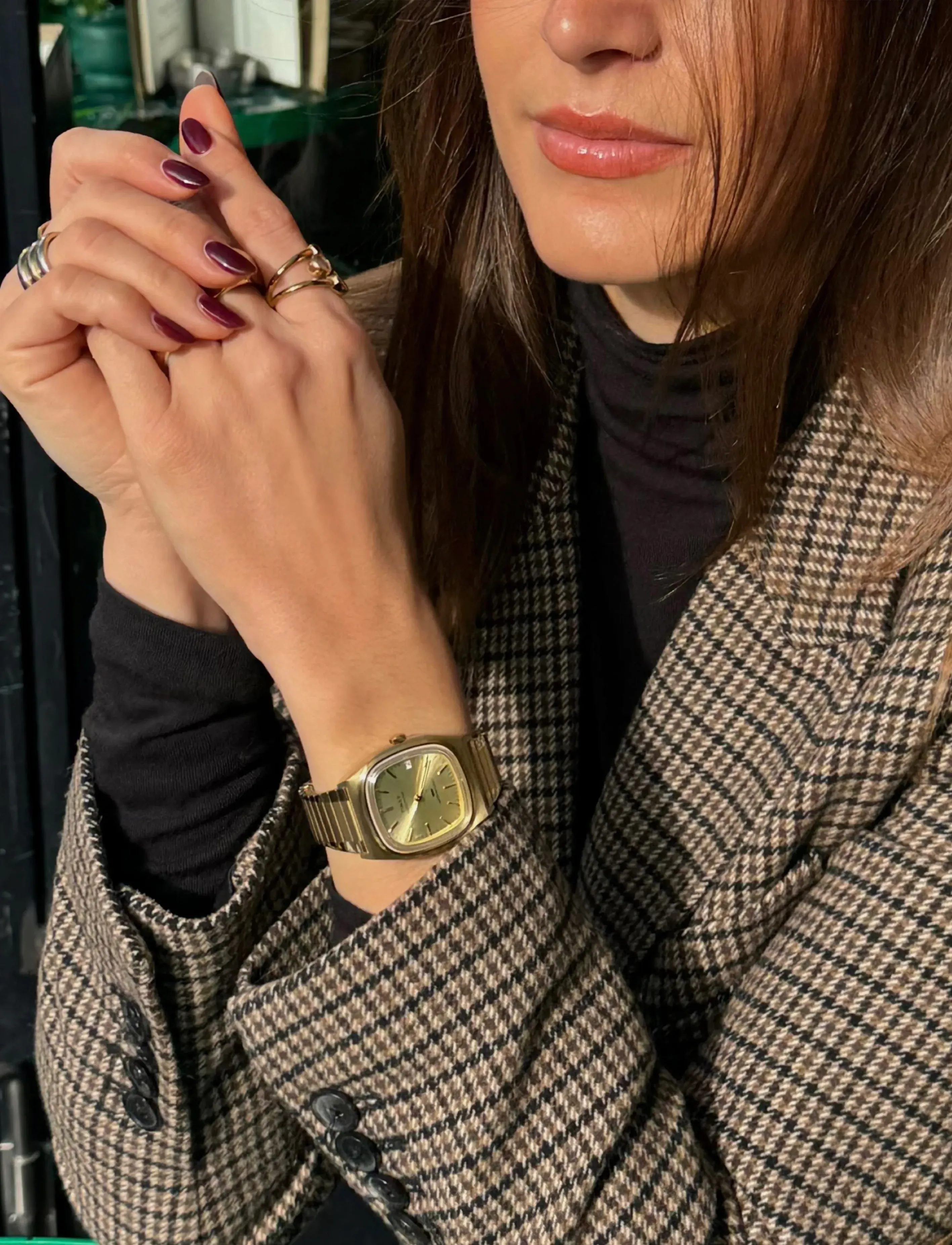 Timex Men's Automatic Gold Tone Champagne Dial PF Expansion Band - Biuro apranga - GOLD-TONE/GOLD / gold