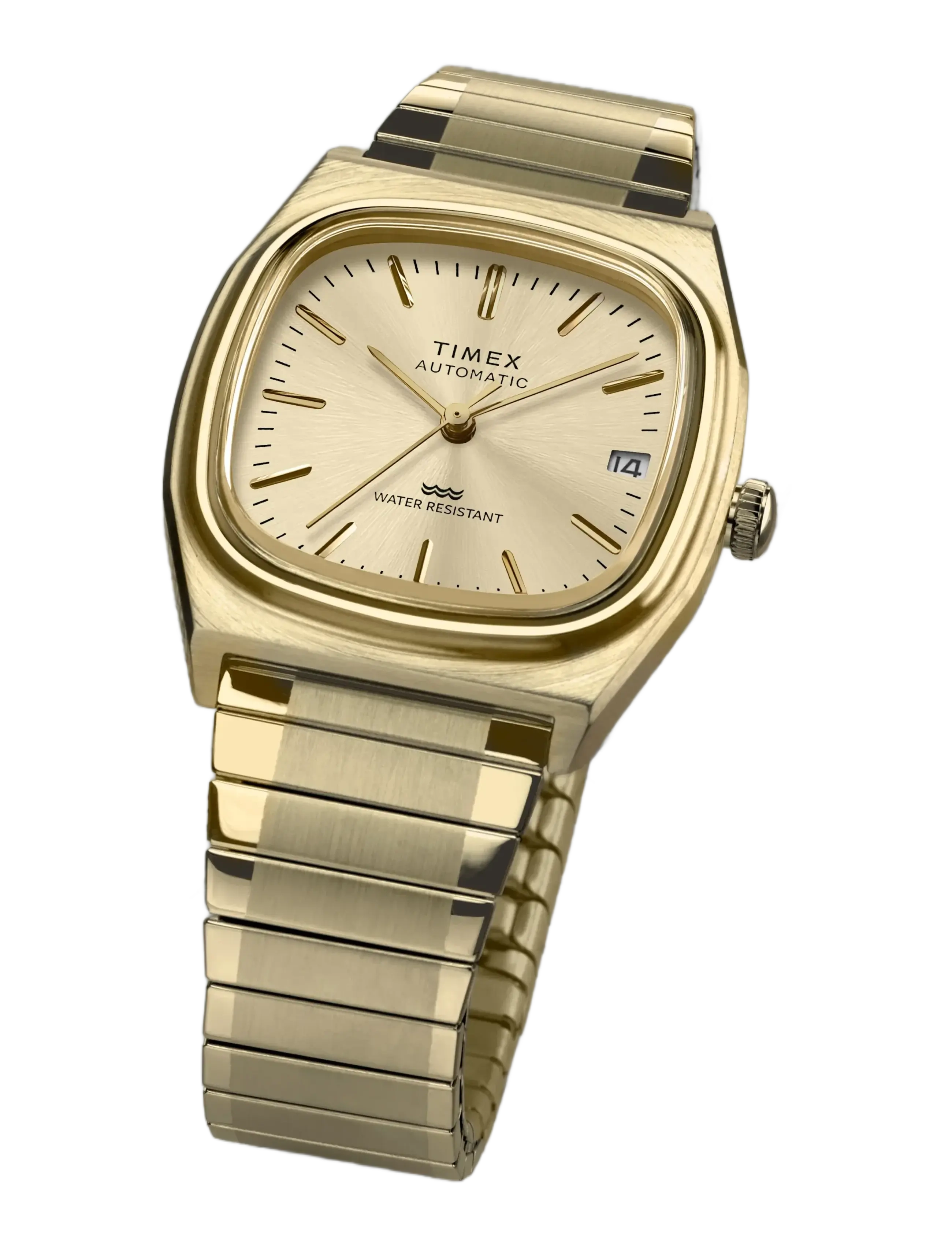 Timex - Men's Automatic Gold Tone Champagne Dial PF Expansion Band - gold-tone/gold - 5