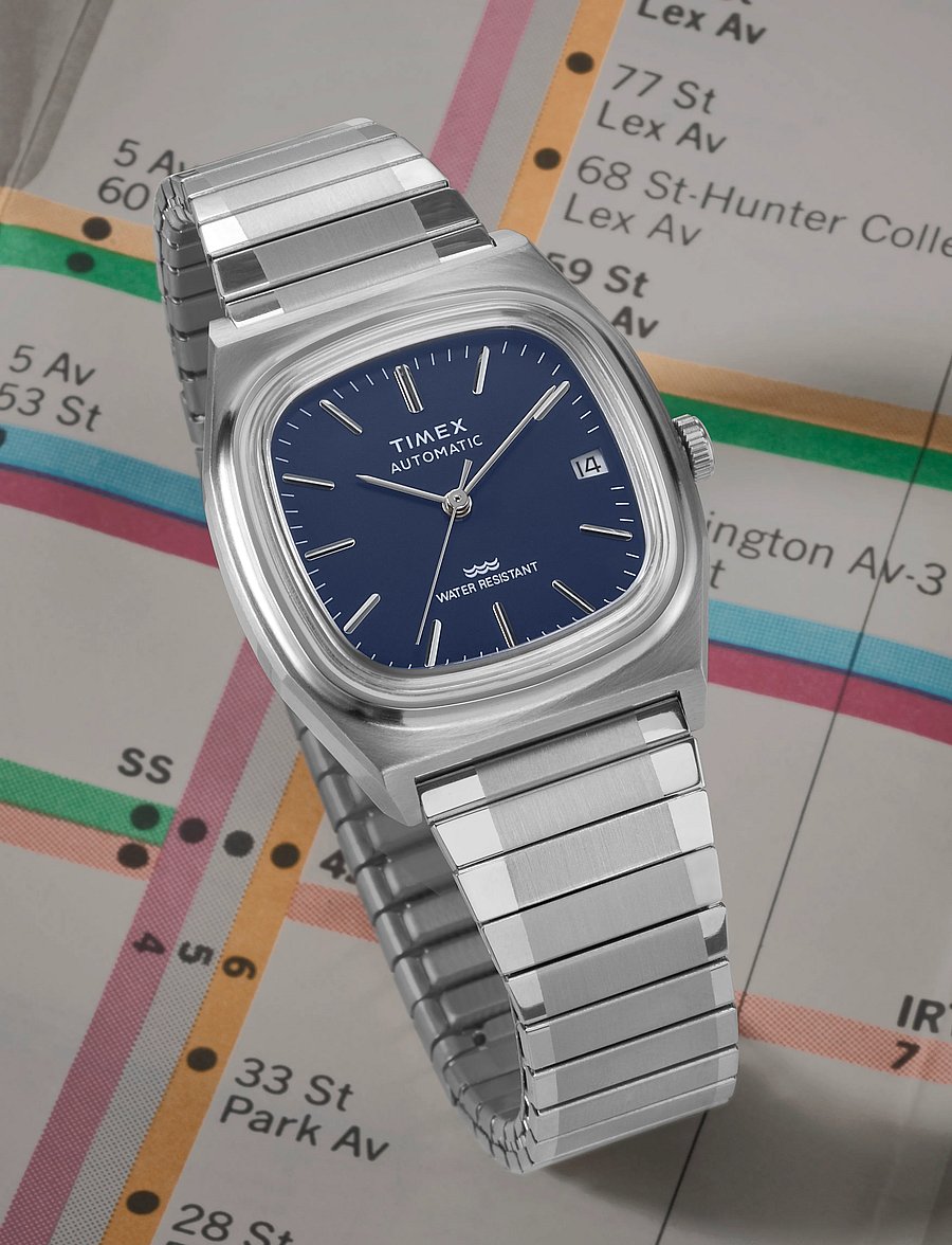Timex - E-line Automatic - analoge uhren - silver tone/blue - 0