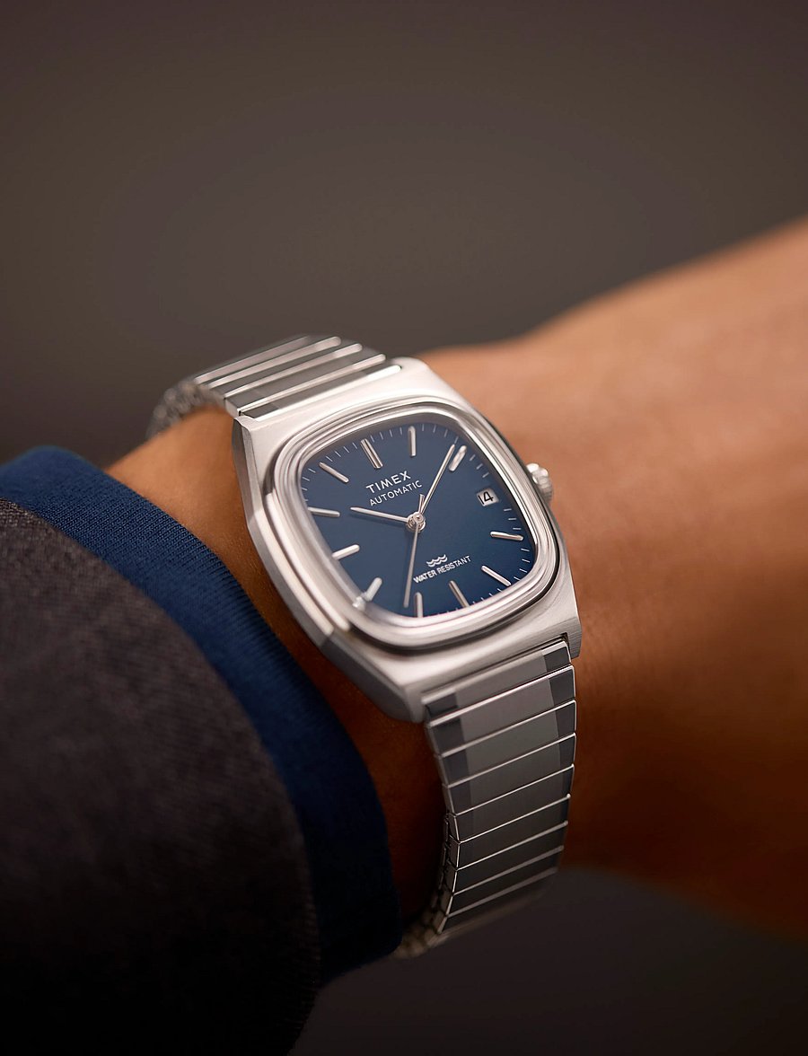 Timex - E-line Automatic - analoge uhren - silver tone/blue - 5