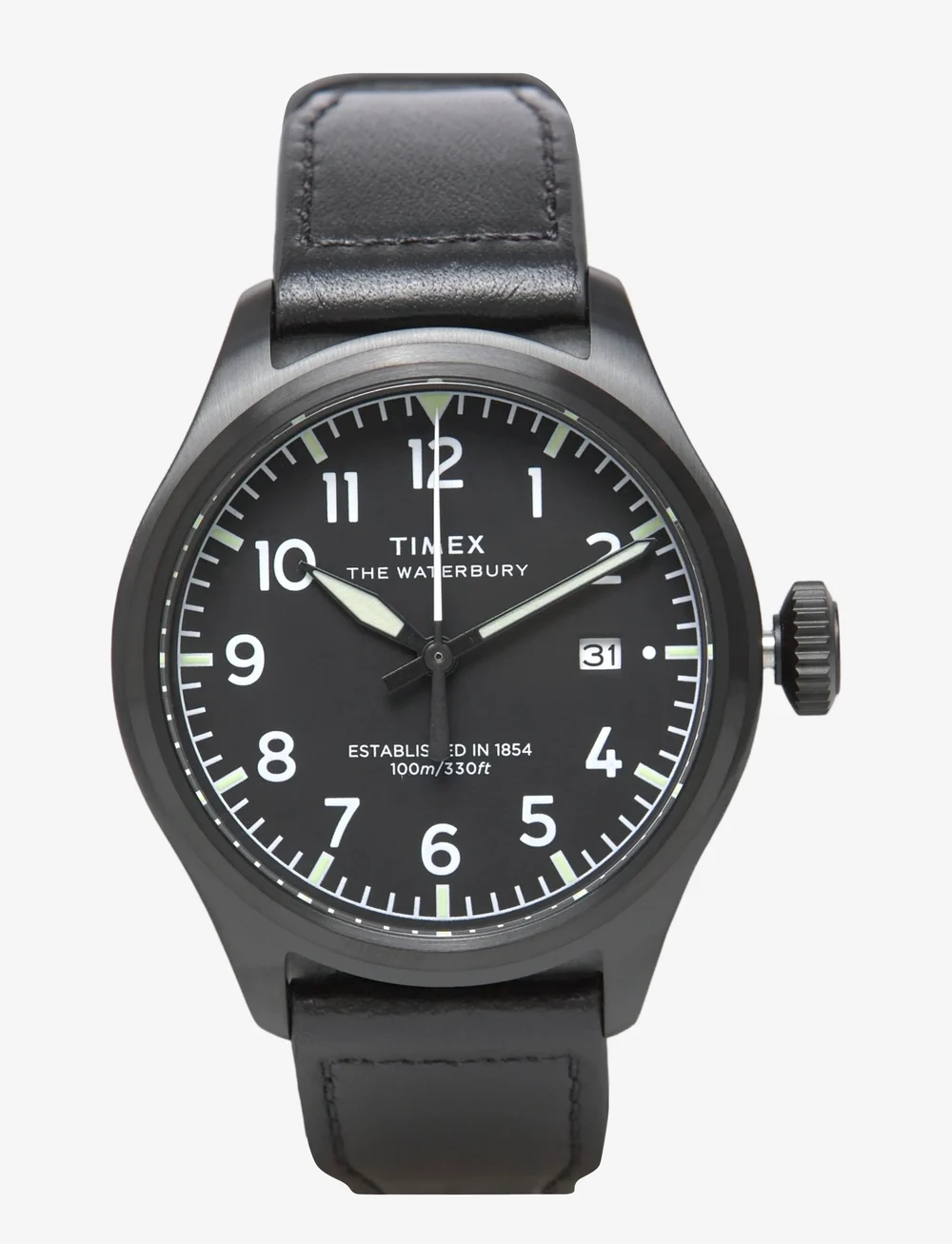 Timex - WATERBURY ACE SST CASE BLACK DIAL AND BLACK LEATHER STRAP - analoge ure - black-tone/black - 0