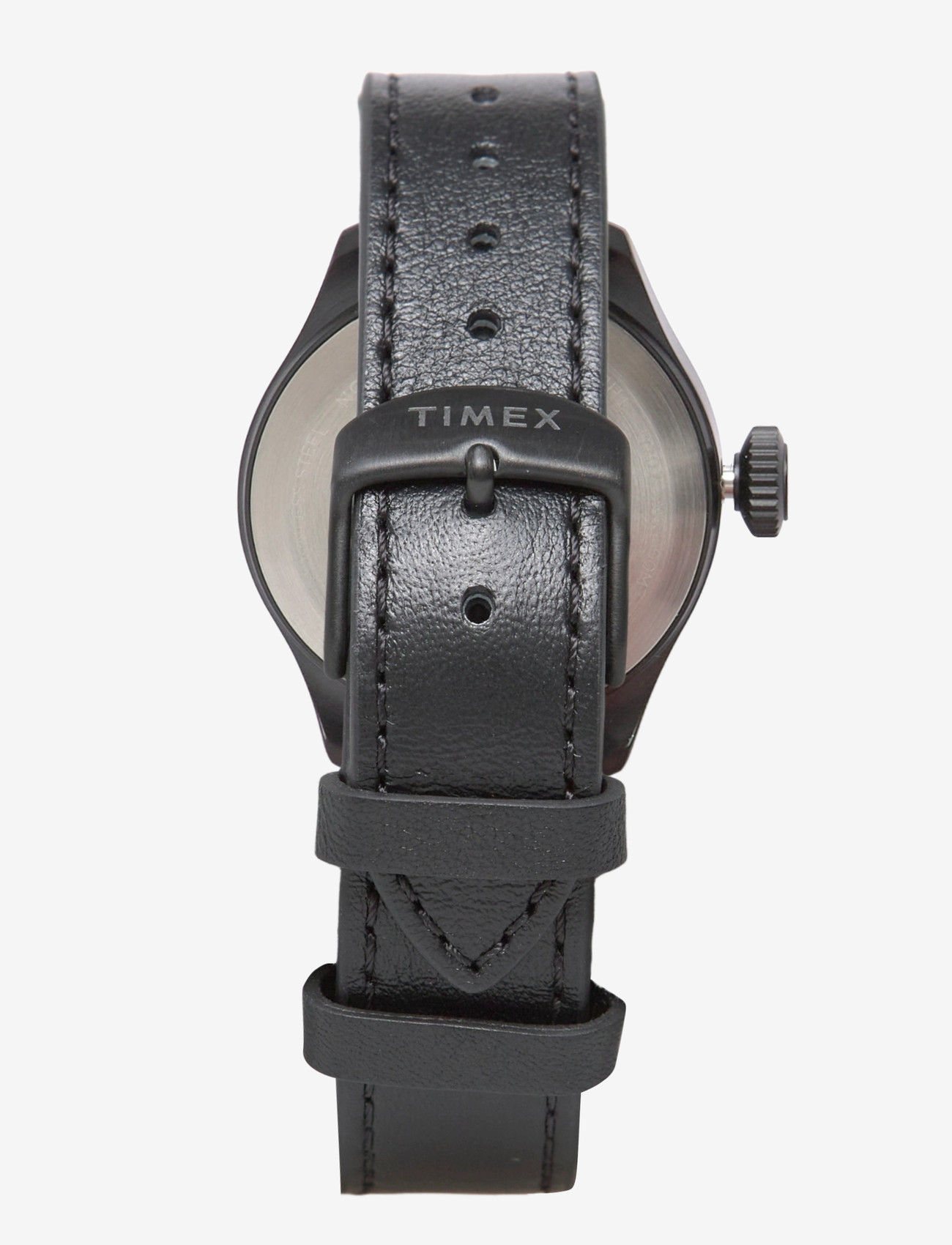 Timex - WATERBURY ACE SST CASE BLACK DIAL AND BLACK LEATHER STRAP - analoga klockor - black-tone/black - 1