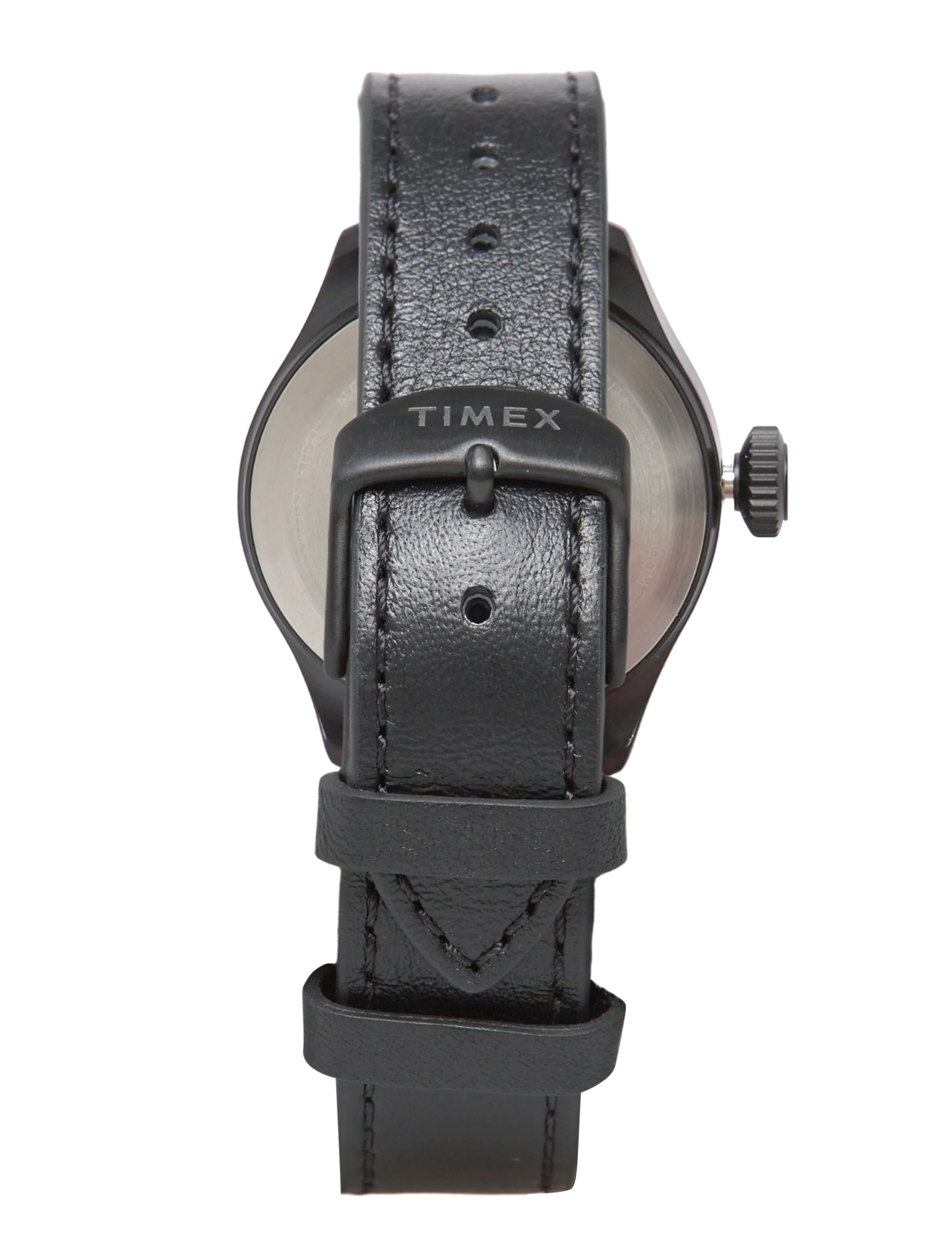 Timex - WATERBURY ACE SST CASE BLACK DIAL AND BLACK LEATHER STRAP - analoga klockor - black-tone/black - 2