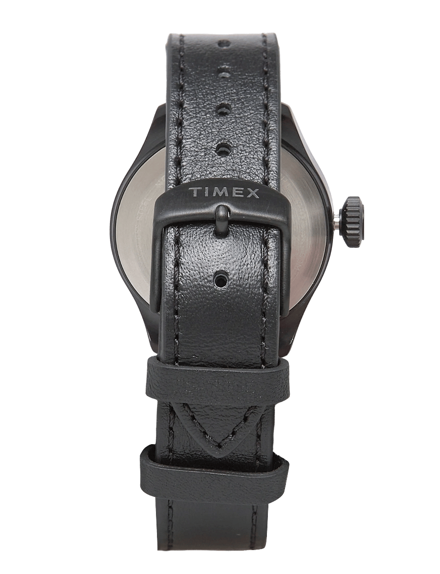 Timex - WATERBURY ACE SST CASE BLACK DIAL AND BLACK LEATHER STRAP - analoga klockor - black-tone/black - 2