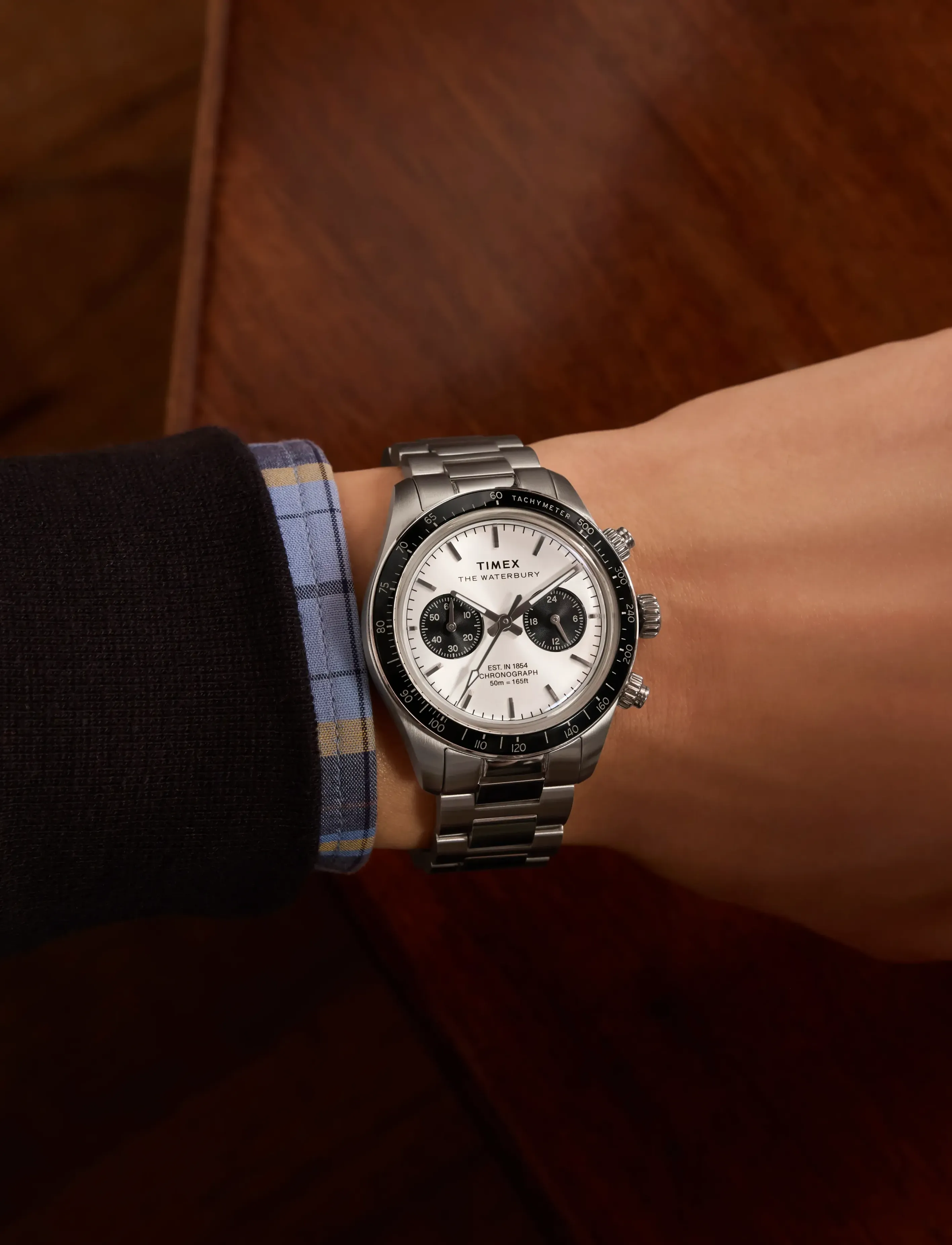 Timex WATERBURY HERITAGE CHRONOGRAPH SST CASE SILVER DIAL BRACELET - Res med stil - SILVER-TONE/SILVER / silver