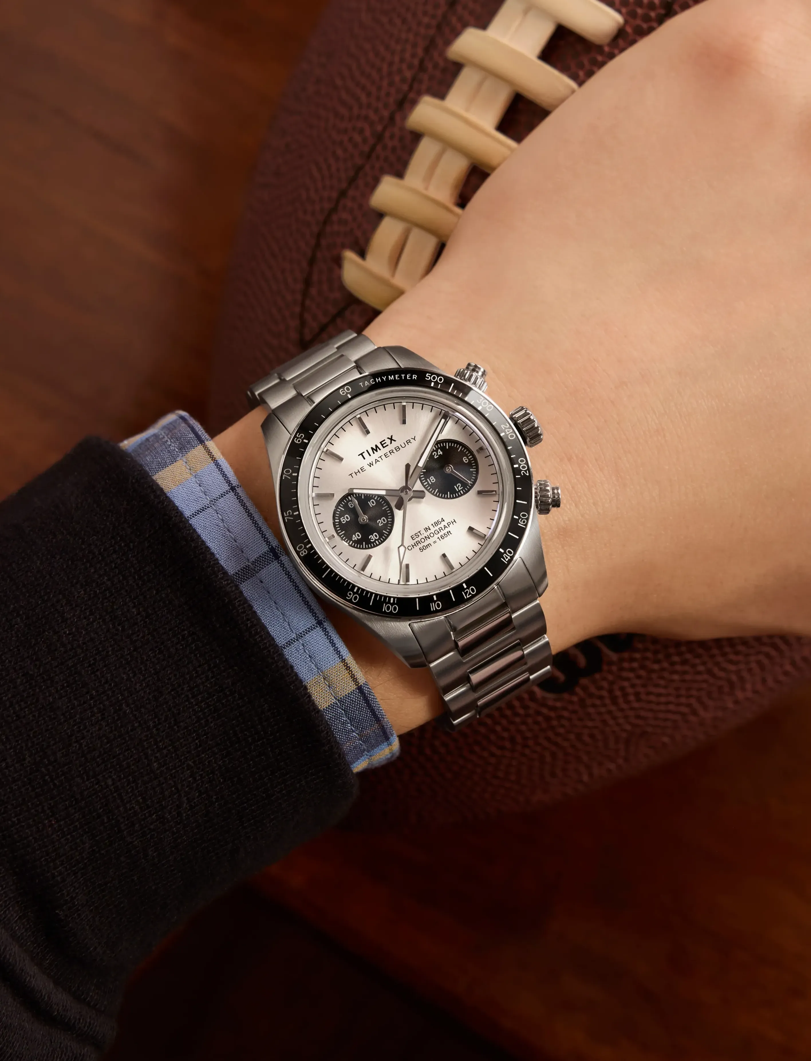 Timex - WATERBURY HERITAGE CHRONOGRAPH SST CASE SILVER DIAL BRACELET - silver-tone/silver - 4