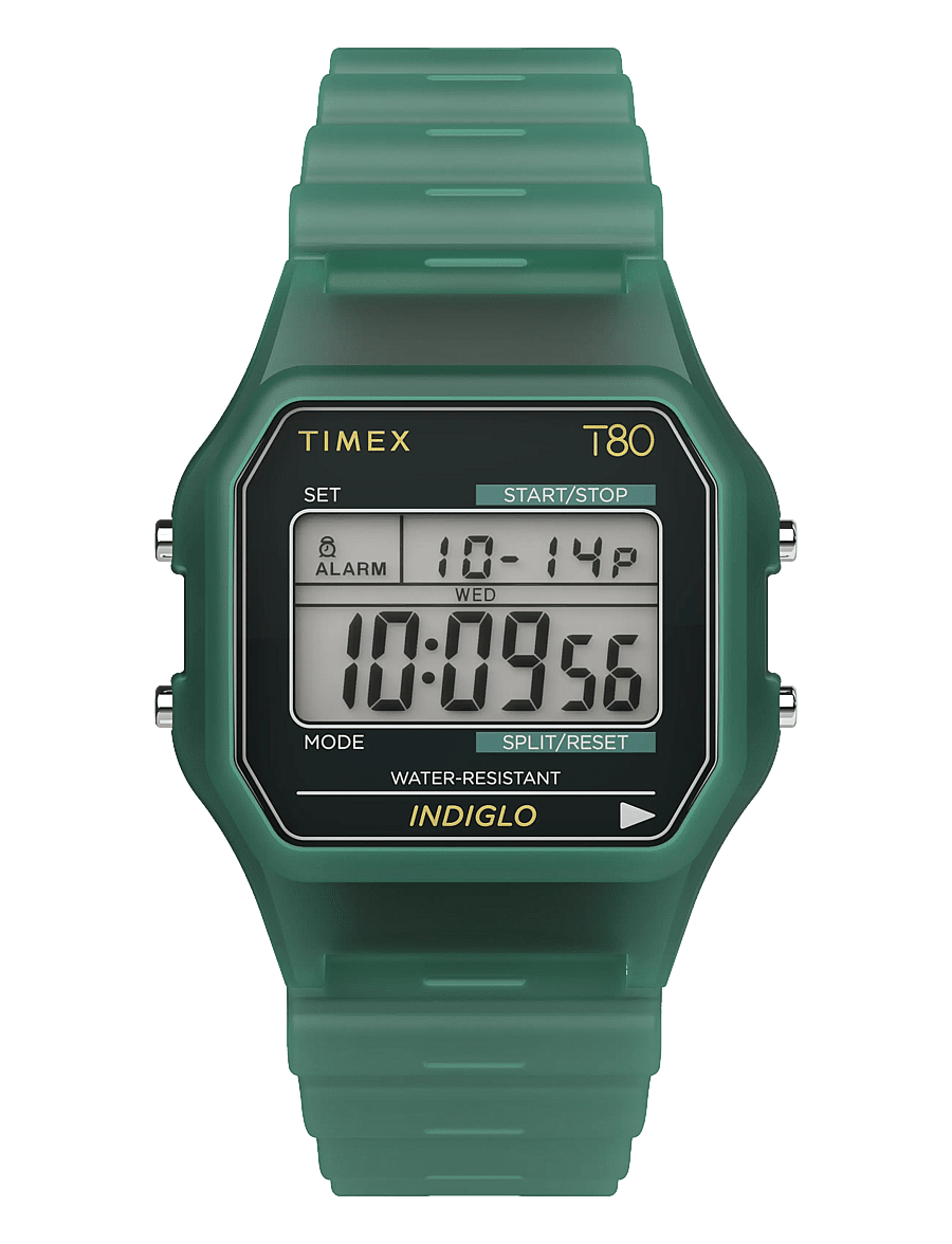 Timex - Timex T80 34mm Resin Strap Watch - green-tone/green - 1