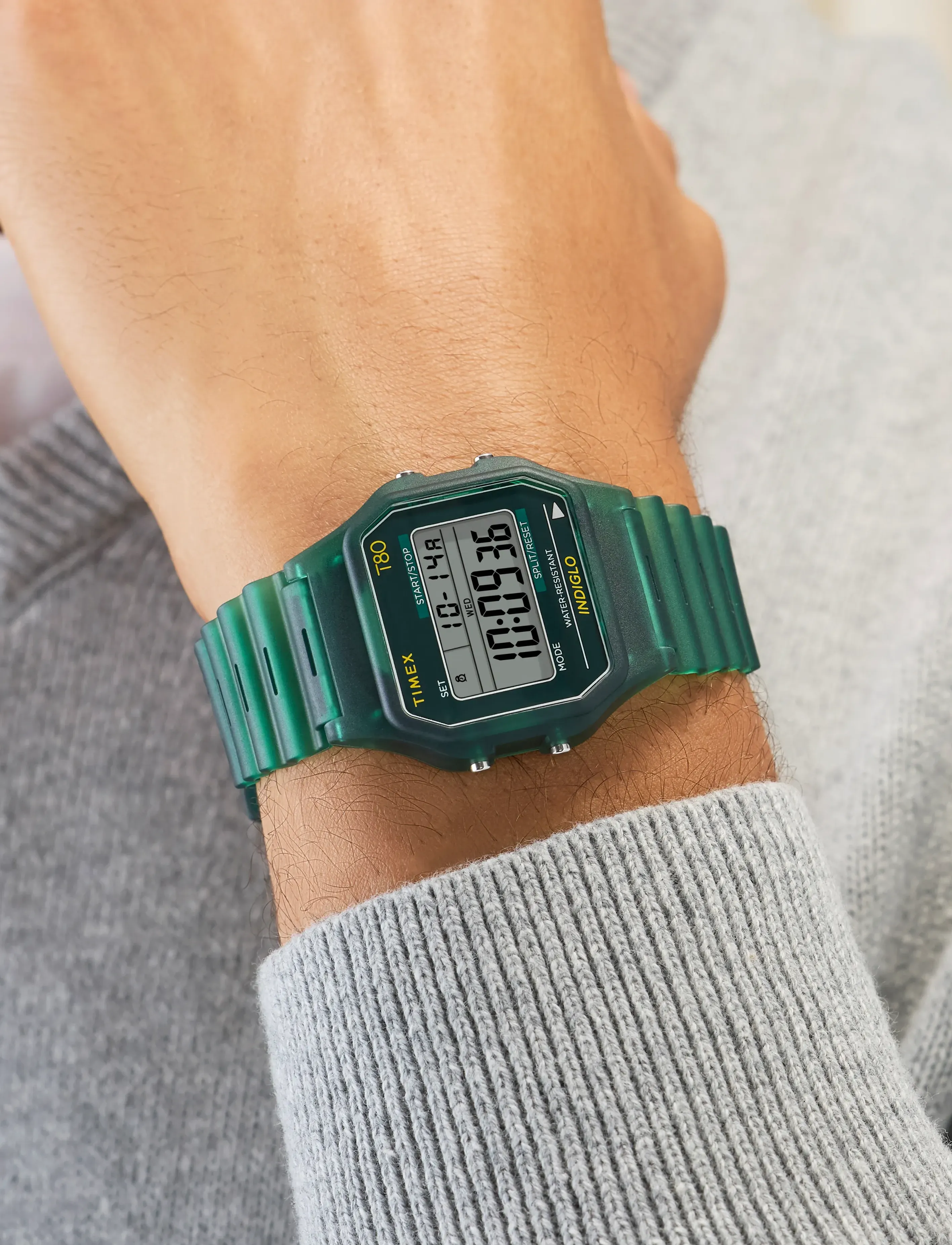 Timex Timex T80 34mm Resin Strap Watch - Kontoristiil - GREEN-TONE/GREEN / green