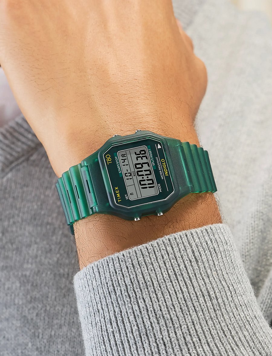 Timex - Timex T80 34mm Resin Strap Watch - green-tone/green - 0