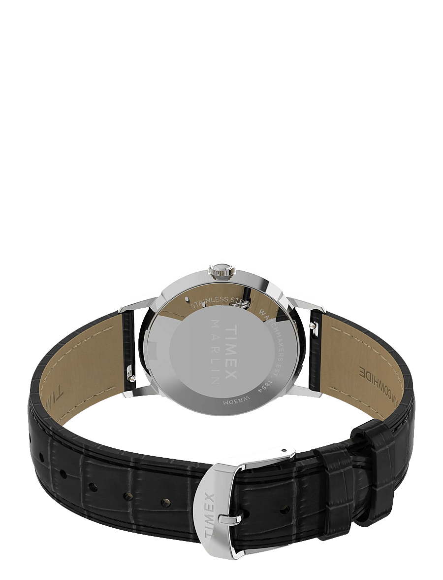 Timex - Marlin 34mm SST Case with Black Strap and Silver Dial - analoge uhren - silver-tone/white - 5