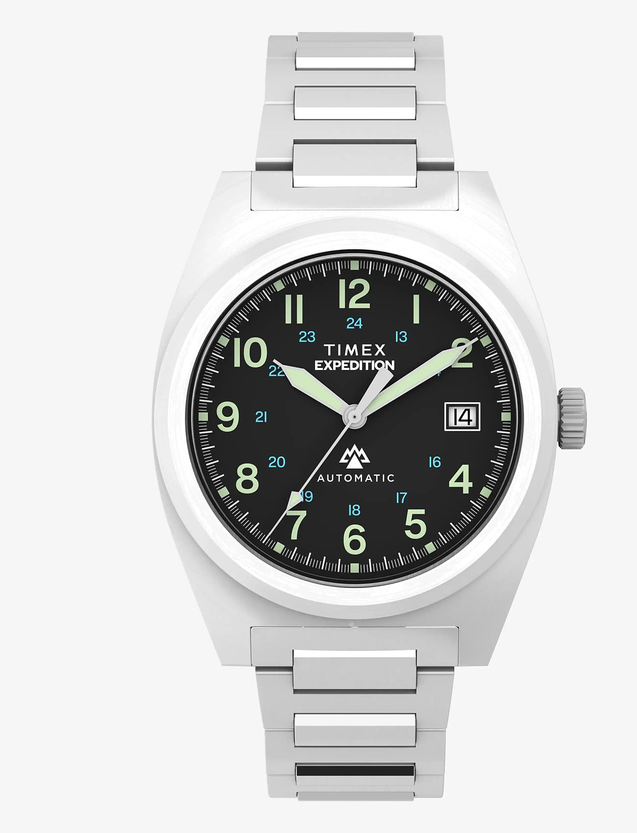 Timex - Expedition Field Post Automatic 39mm SST Case Black Dial Bracelet - analoge uhren - silver-tone/green - 0