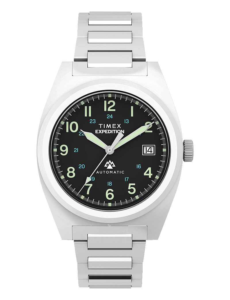 Timex - Expedition Field Post Automatic 39mm SST Case Black Dial Bracelet - analoge uhren - silver-tone/green - 0
