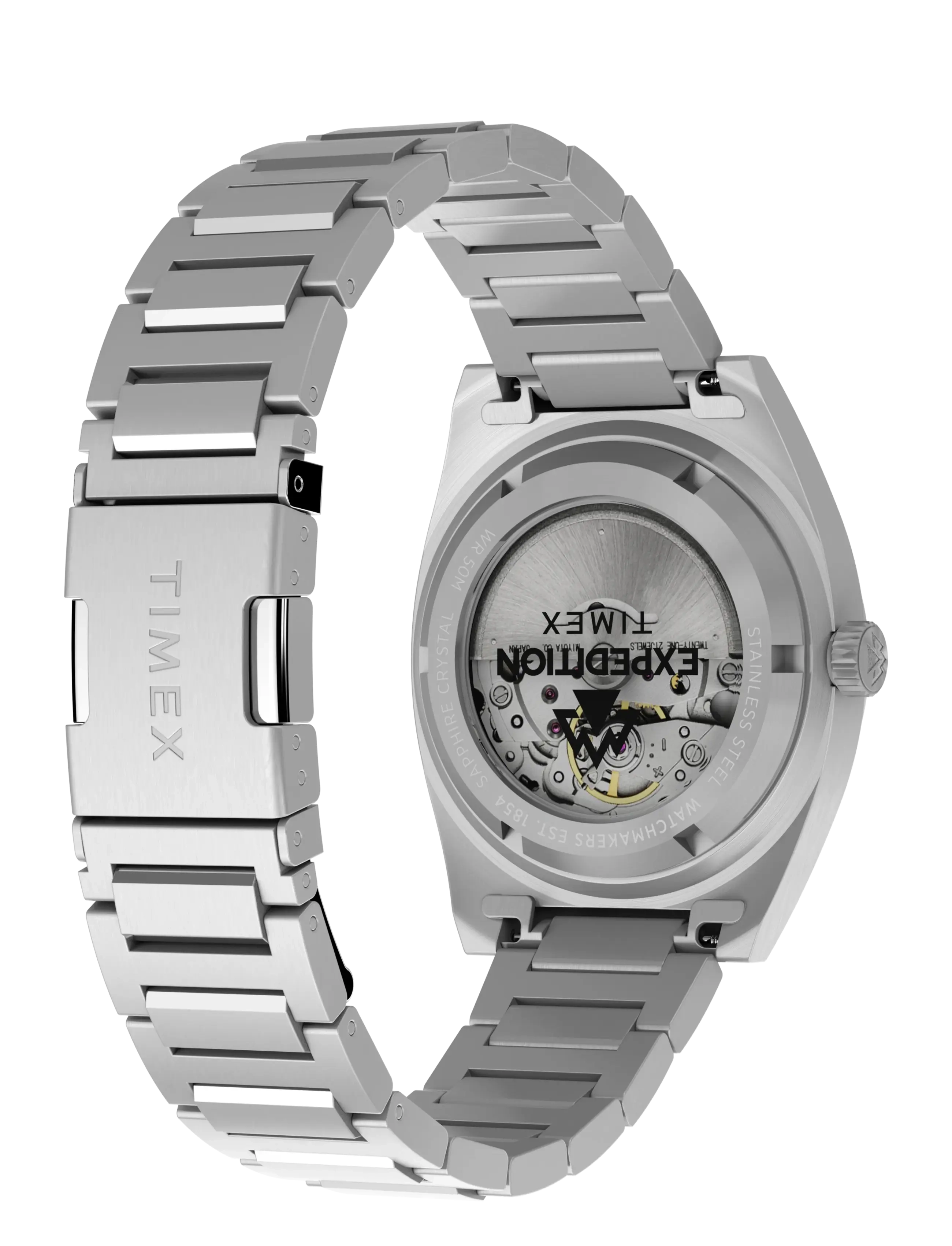 Timex - Expedition Field Post Automatic 39mm SST Case Black Dial Bracelet - analoge uhren - silver-tone/green - 3