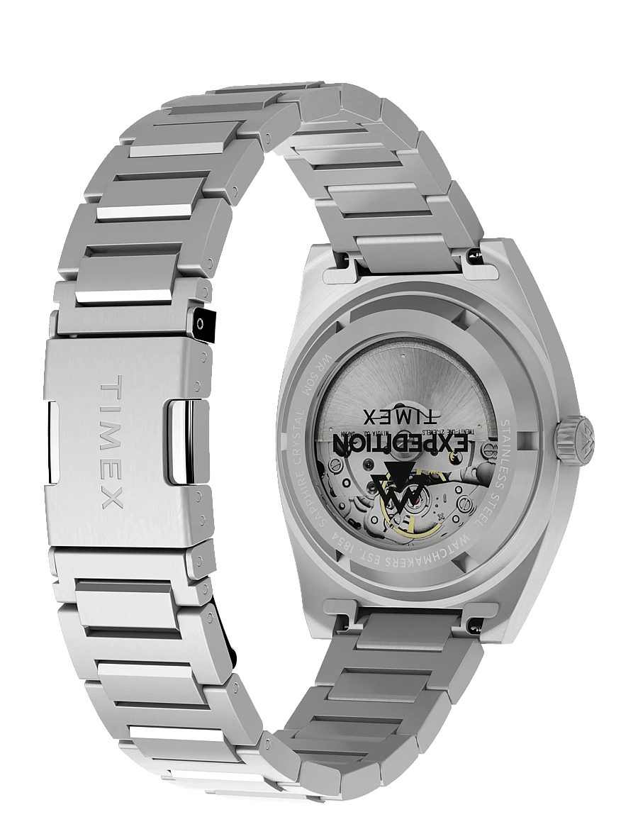 Timex - Expedition Field Post Automatic 39mm SST Case Black Dial Bracelet - analoge uhren - silver-tone/green - 3