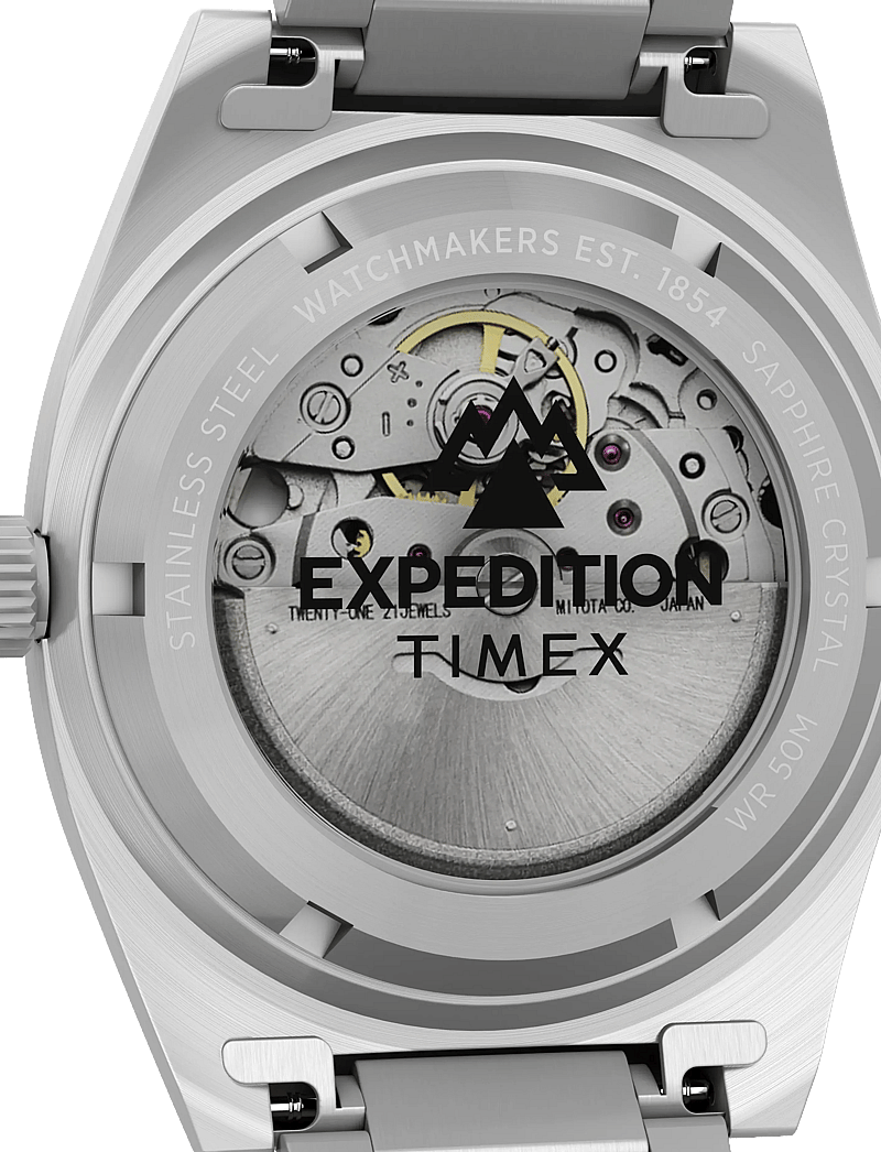 Timex - Expedition Field Post Automatic 39mm SST Case Black Dial Bracelet - analoge uhren - silver-tone/green - 4
