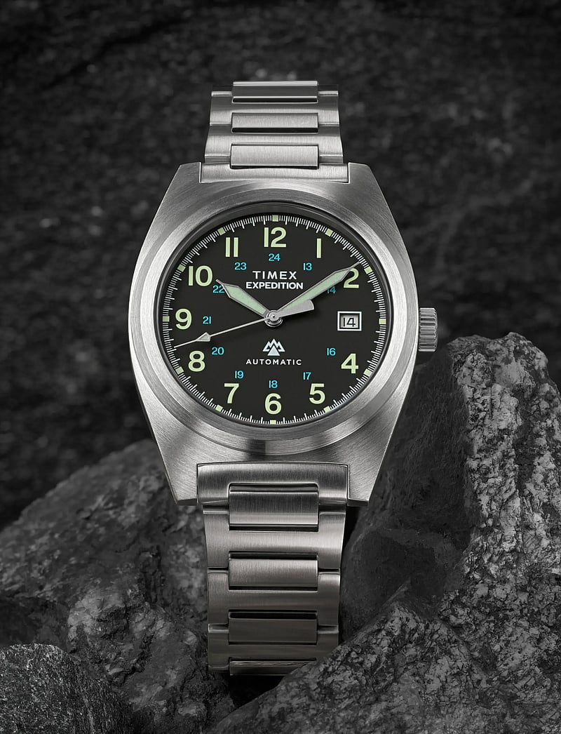 Timex - Expedition Field Post Automatic 39mm SST Case Black Dial Bracelet - analoogkellad - silver-tone/green - 4