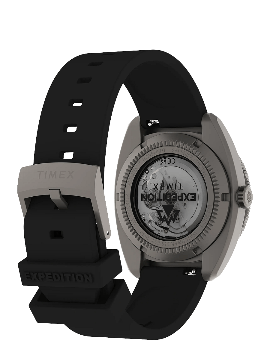 Timex - Expedition Titanium Automatic Black Dial Black Silicone Strap - titanium-tone/black - 4