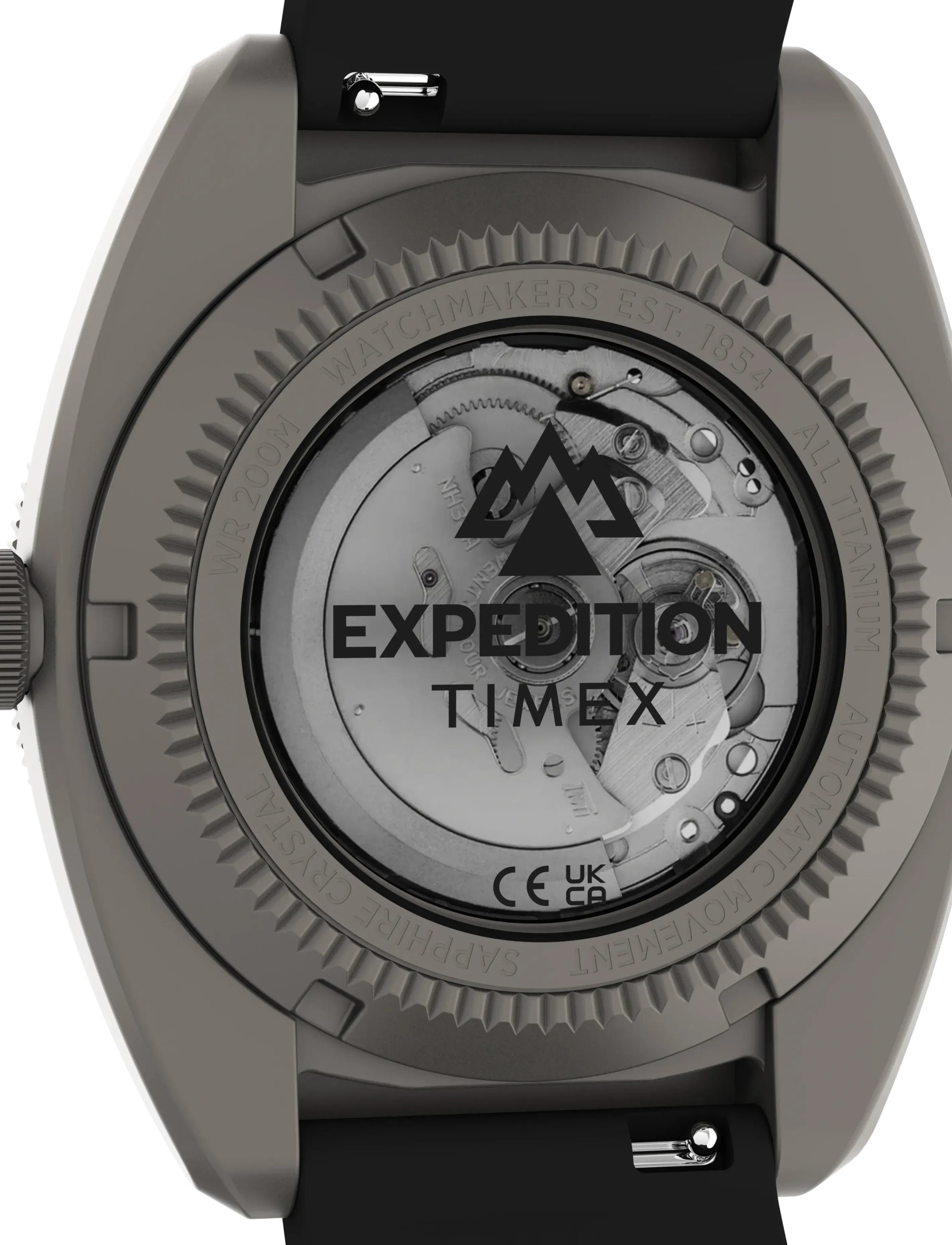 Timex - Expedition Titanium Automatic Black Dial Black Silicone Strap - titanium-tone/black - 5