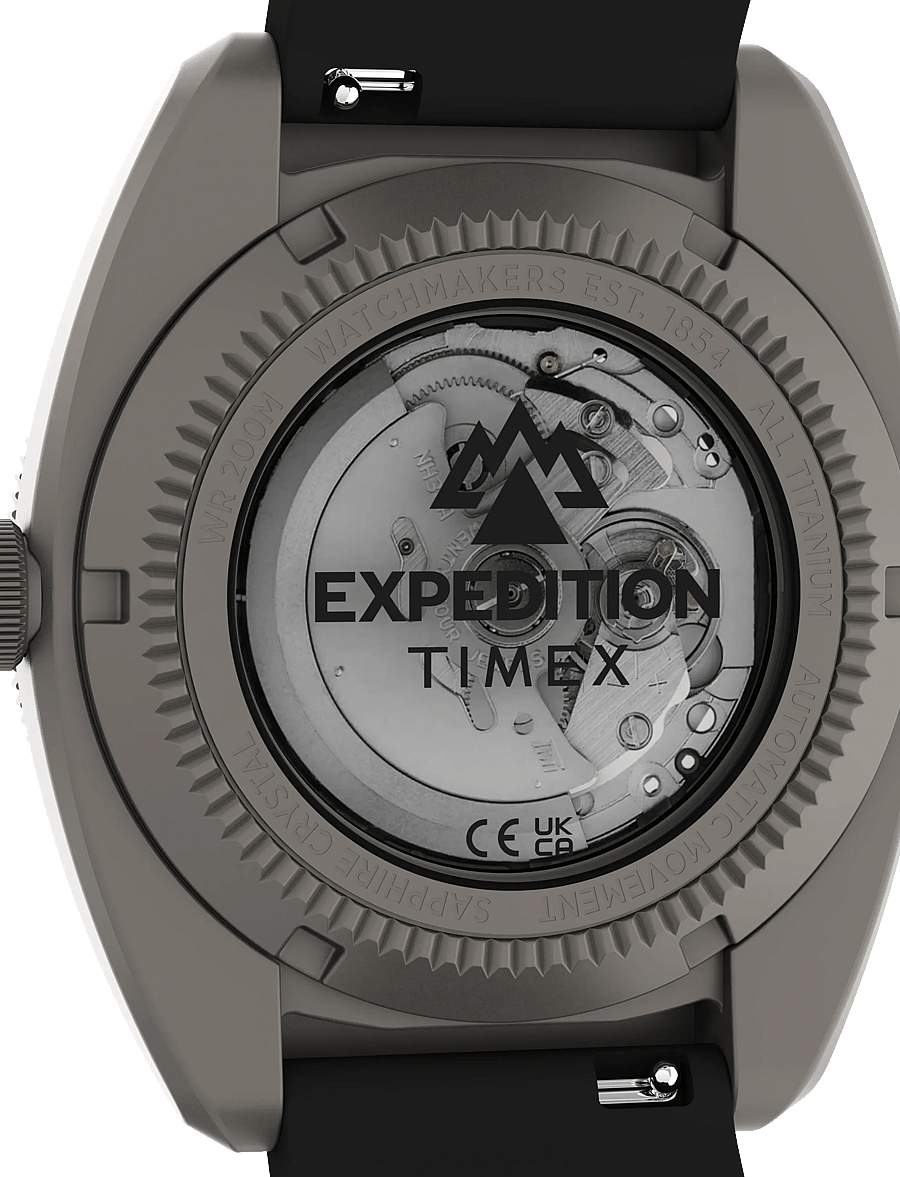 Timex - Expedition Titanium Automatic Black Dial Black Silicone Strap - titanium-tone/black - 5