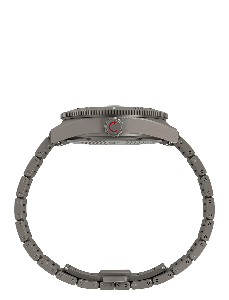 Timex - Deep Water Reef Titanium Auto Blk Dial Titanium Bracelet - analogie pulksteņi - titanium-tone/black - 2