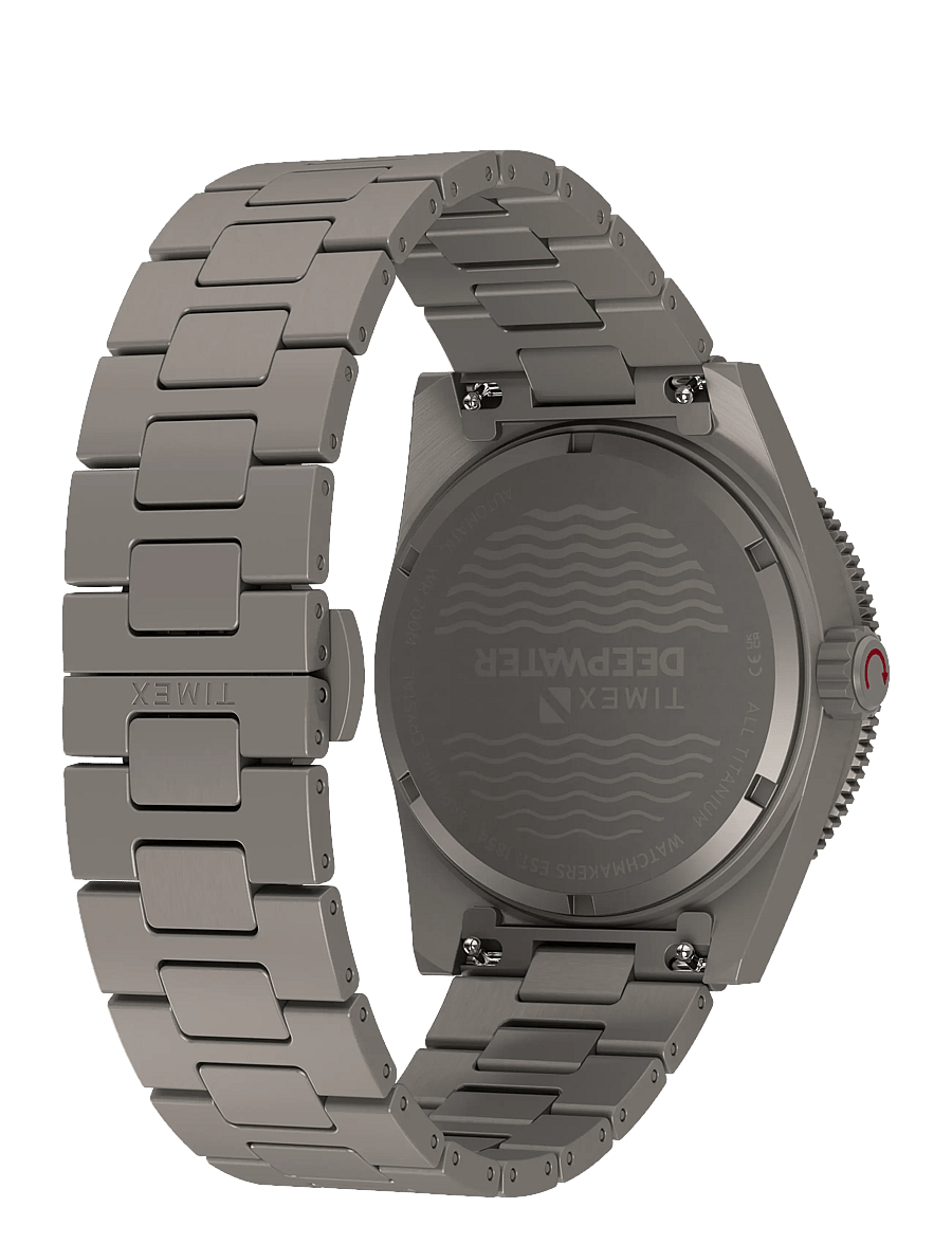Timex - Deep Water Reef Titanium Auto Blk Dial Titanium Bracelet - analogie pulksteņi - titanium-tone/black - 4