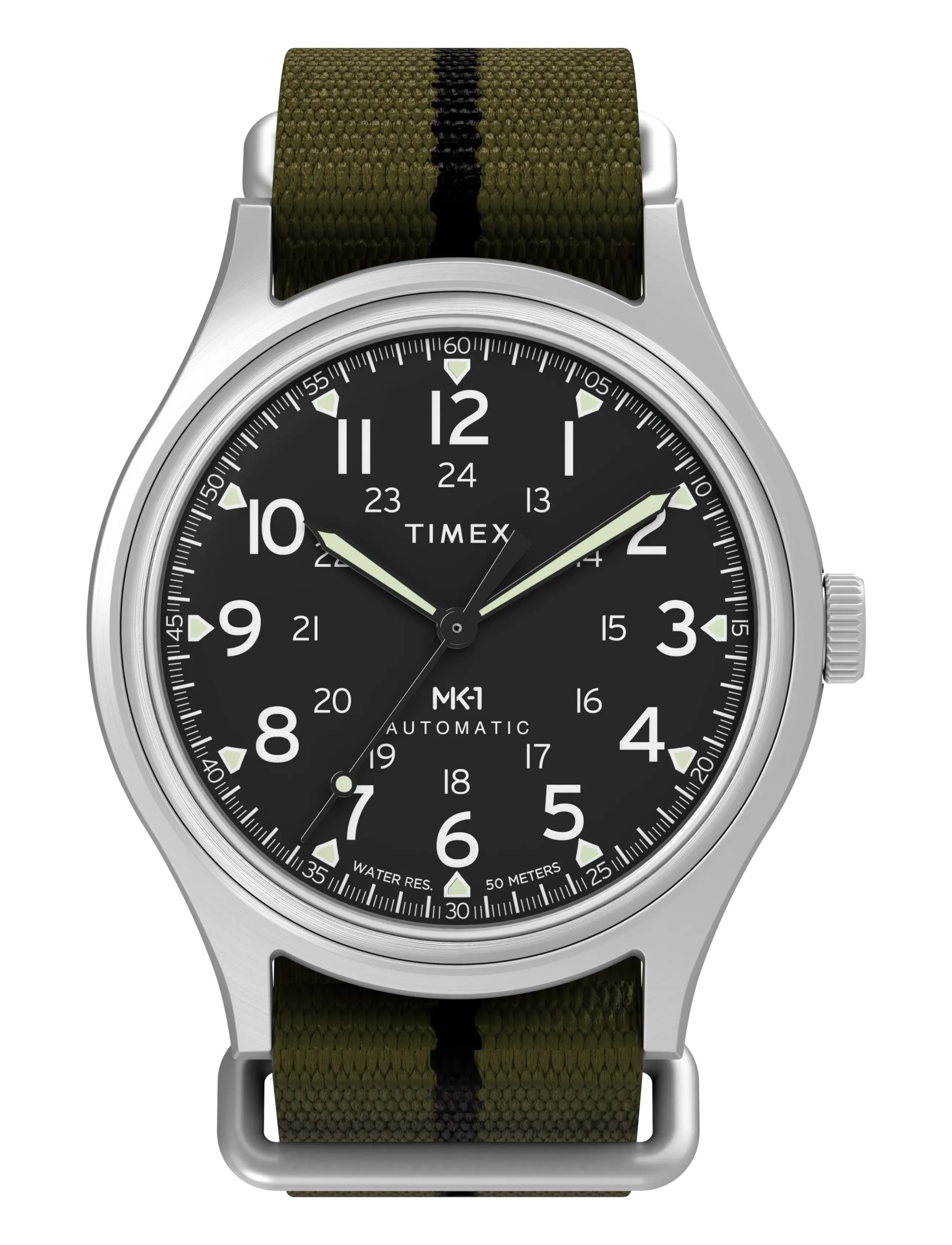 Timex MK1 Automatic 40mm Strap Watch - Analoge Uhren - SILVER-TONE/BLACK / black