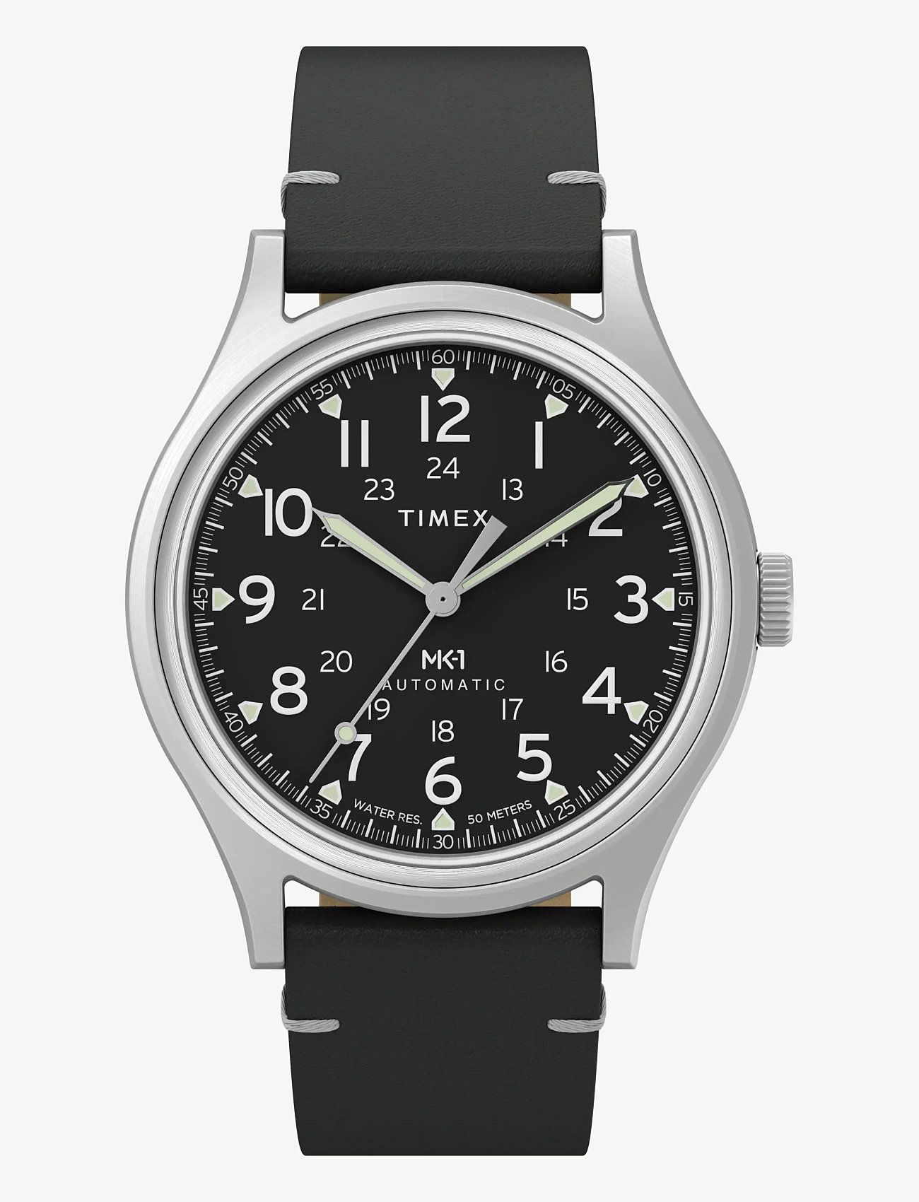 Timex - MK1 Automatic 40mm Strap Watch - analog watches - silver-tone/black - 0
