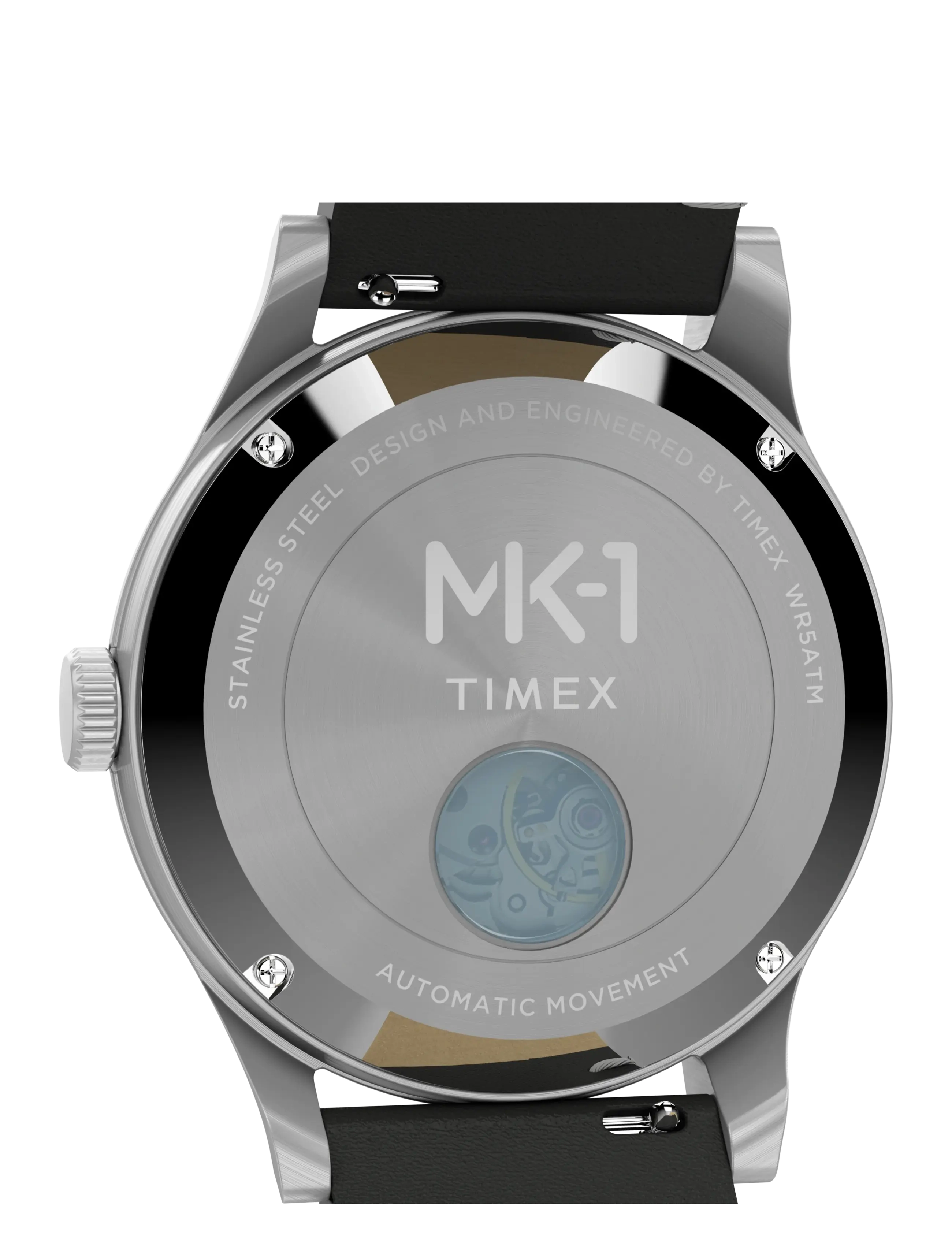 Timex - MK1 Automatic 40mm Strap Watch - silver-tone/black - 3